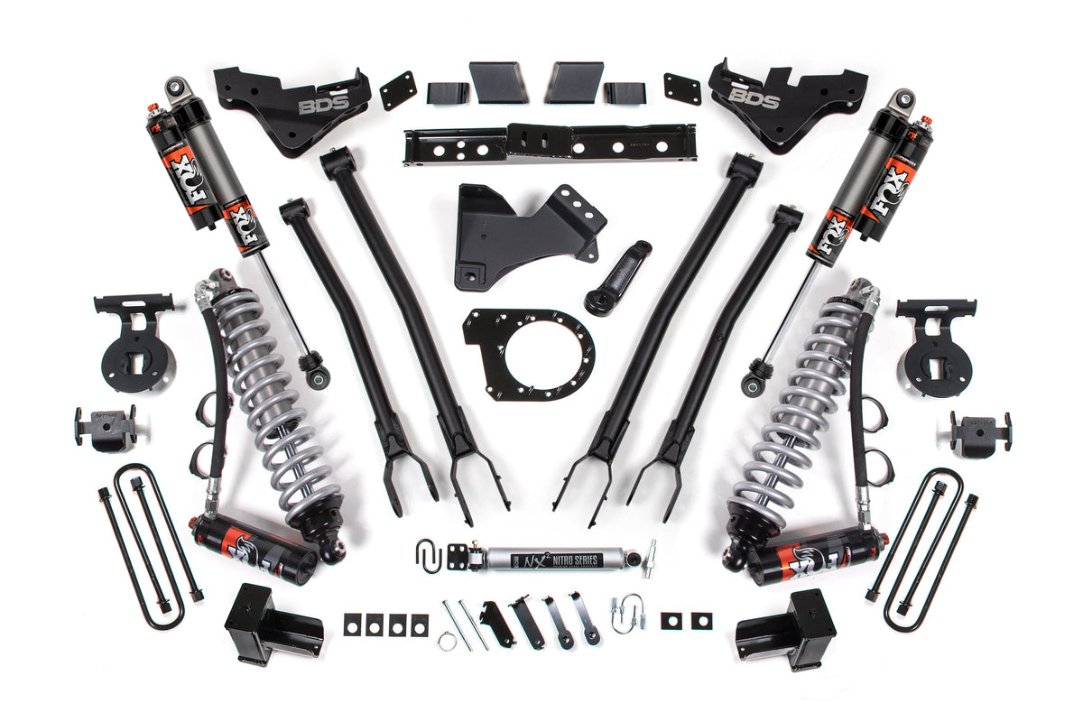 23-26 Ford F-250/F-350 Super Duty 4WD 7 Inch 4-Link Suspension Lift Kit, 5 Inch Rear, Block, Diesel - Fox 2.5 Performance Elite Series C/O Front, Fox 2.5 Performance Elite Series Rear