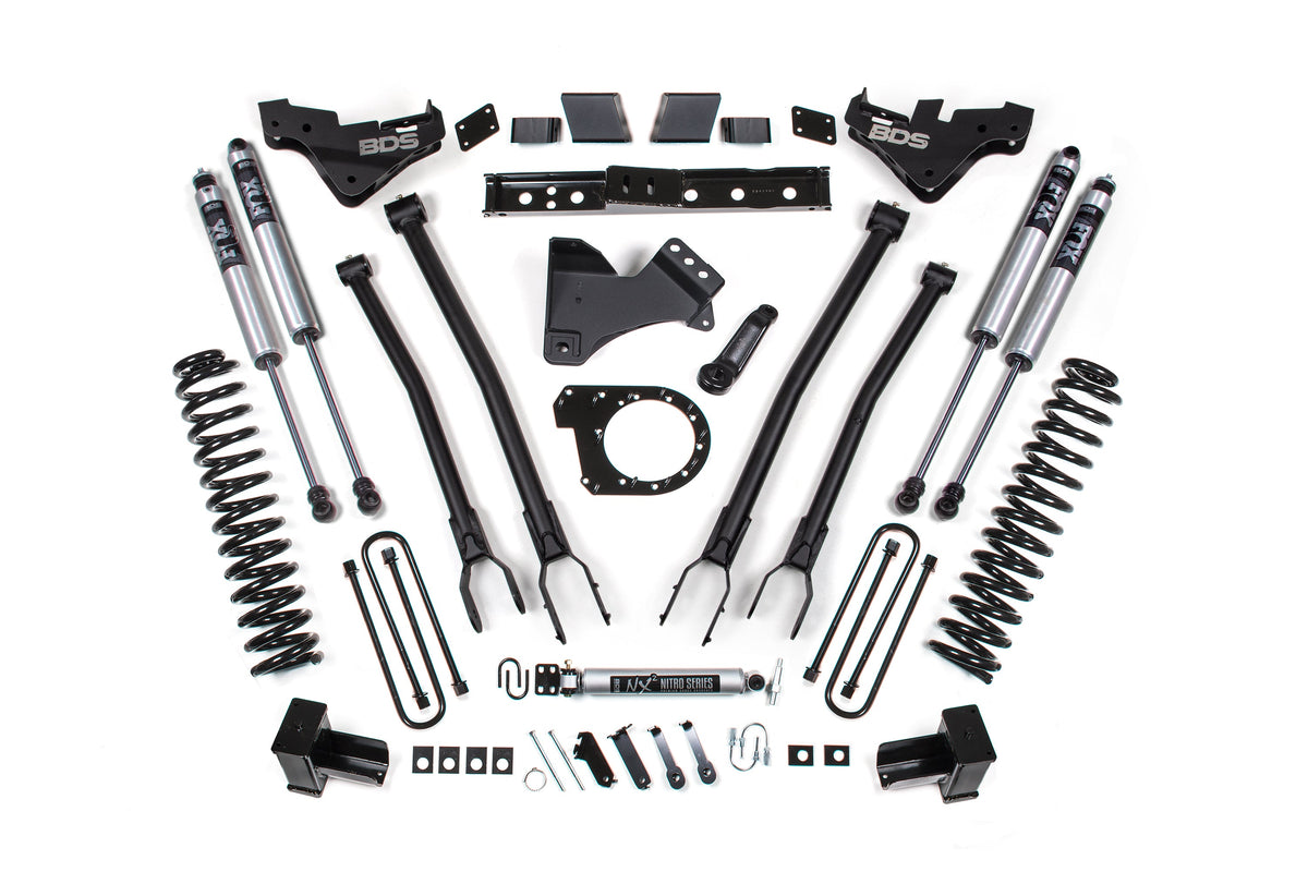 23-26 Ford F-350 Super Duty 4WD 7 Inch 4-Link Suspension Lift Kit, 4 Inch Rear, Block, Diesel, DRW - NX2 Nitro Series