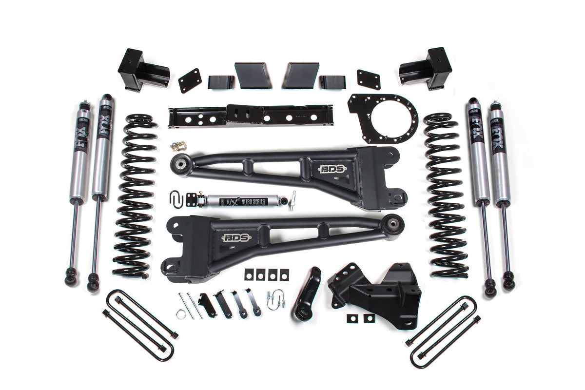 7 Inch Lift Kit w/ Radius Arm Ford F250/F350 Super Duty 23-26 4WD Diesel - Leaf Springs / FOX 2.0 Performance Series