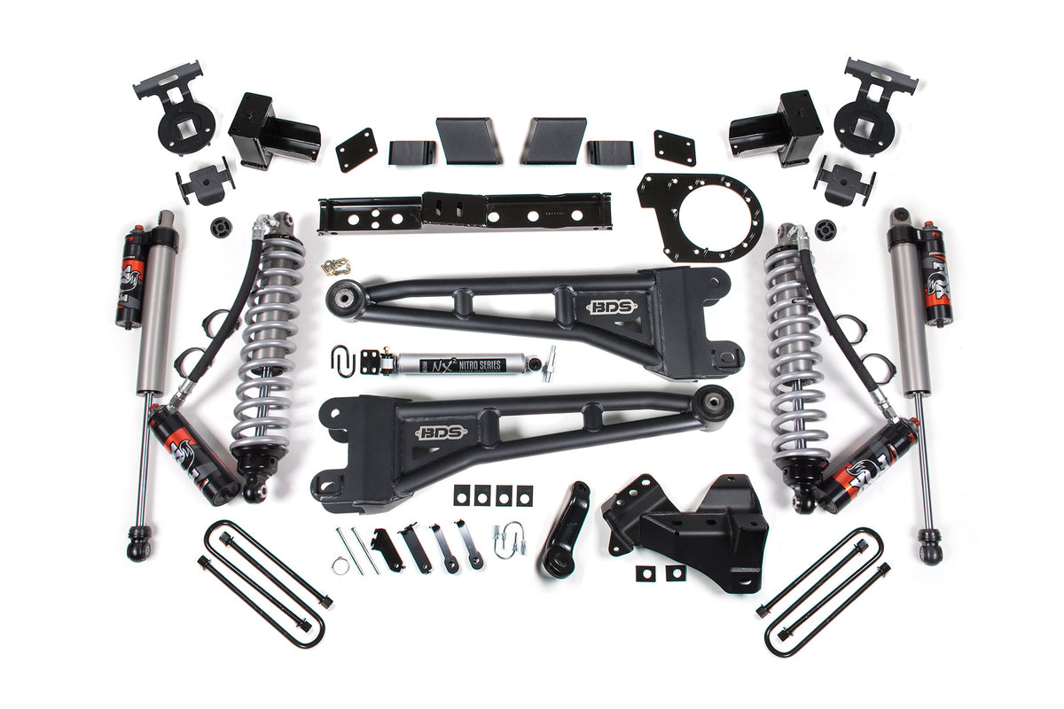 7 Inch Lift Kit w/ Radius Arm FOX 2.5 Coilover Conversion - Performance Elite Ford F350 Super Duty DRW 23-26 4WD Diesel - FOX 2.5 Performance Series HTO