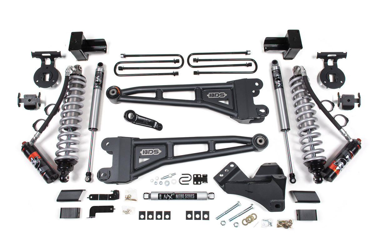 5 Inch Lift Kit w/ Radius Arm FOX 2.5 Performance Elite Coilover Conversion Ford F350 Super Duty DRW 23-26 4WD Diesel - FOX 2.5 Performance Series HTO