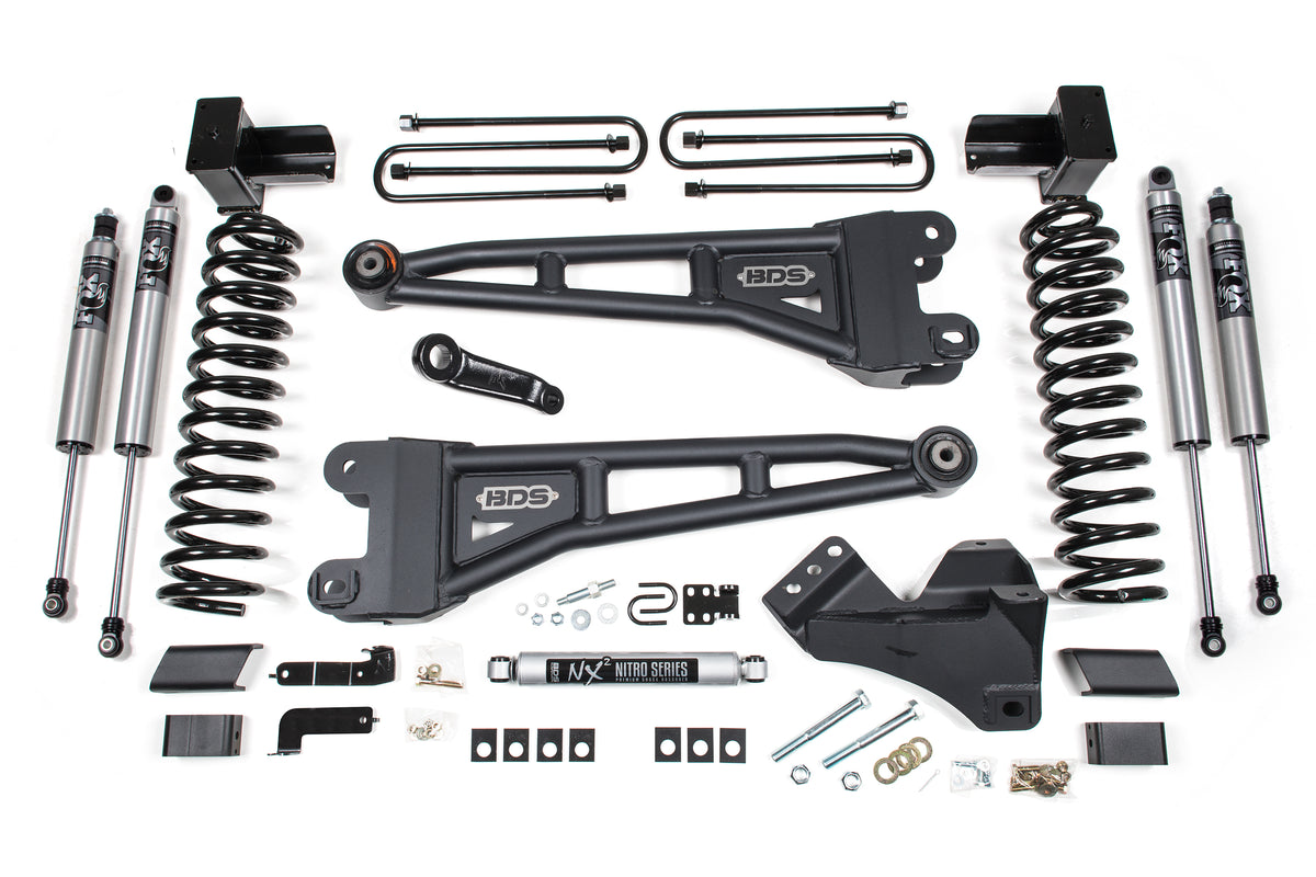 5 Inch Lift Kit w/ Radius Arm Ford F350 Super Duty DRW 23-26 4WD Diesel - FOX 2.5 Performance Series HTO