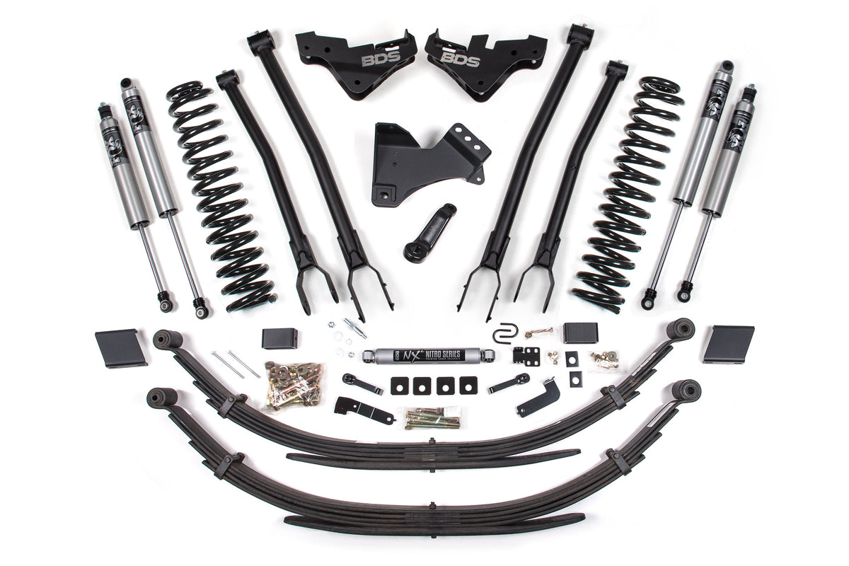 23-26 Ford F-250/F-350 4WD 5 Inch 4-Link Suspension Lift Kit, Diesel - 3 Inch Block Kit Without Overload / FOX 2.0 Performance Series