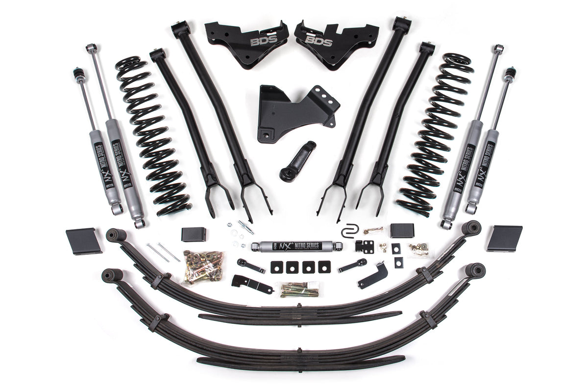 23-26 Ford F-250/F-350 4WD 5 Inch 4-Link Suspension Lift Kit, Gas - 3 Inch Block Kit Without Overload / FOX 2.5 Performance Series