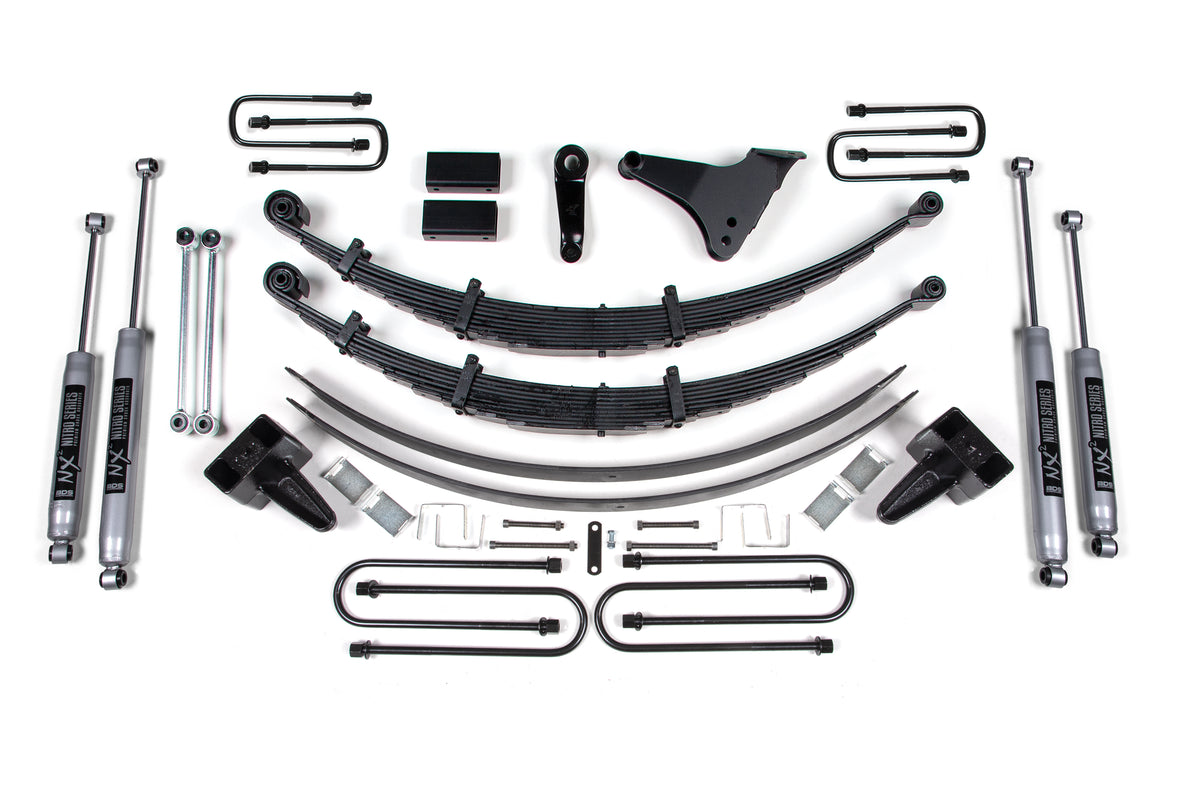 6 Inch Lift Kit Ford F250/F350 Super Duty 99-04 4WD - Square - Mfg Prior to 2-28-99 / Leaf Springs / FOX 2.0 Performance Series