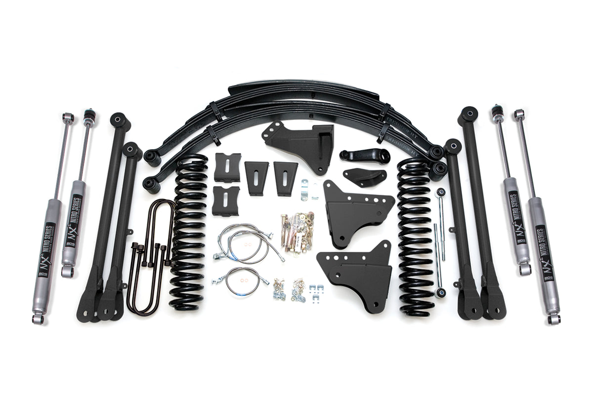 8 Inch Lift Kit w/ 4-Link Ford F250/F350 Super Duty 05-07 4WD Gas - FOX 2.0 Performance Series