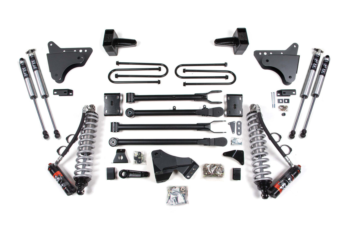 4 Inch Lift Kit w/ 4-Link FOX 2.5 Performance Elite Coil-Over Conversion Ford F250/F350 Super Duty 11-16 4WD Diesel - Leaf Springs