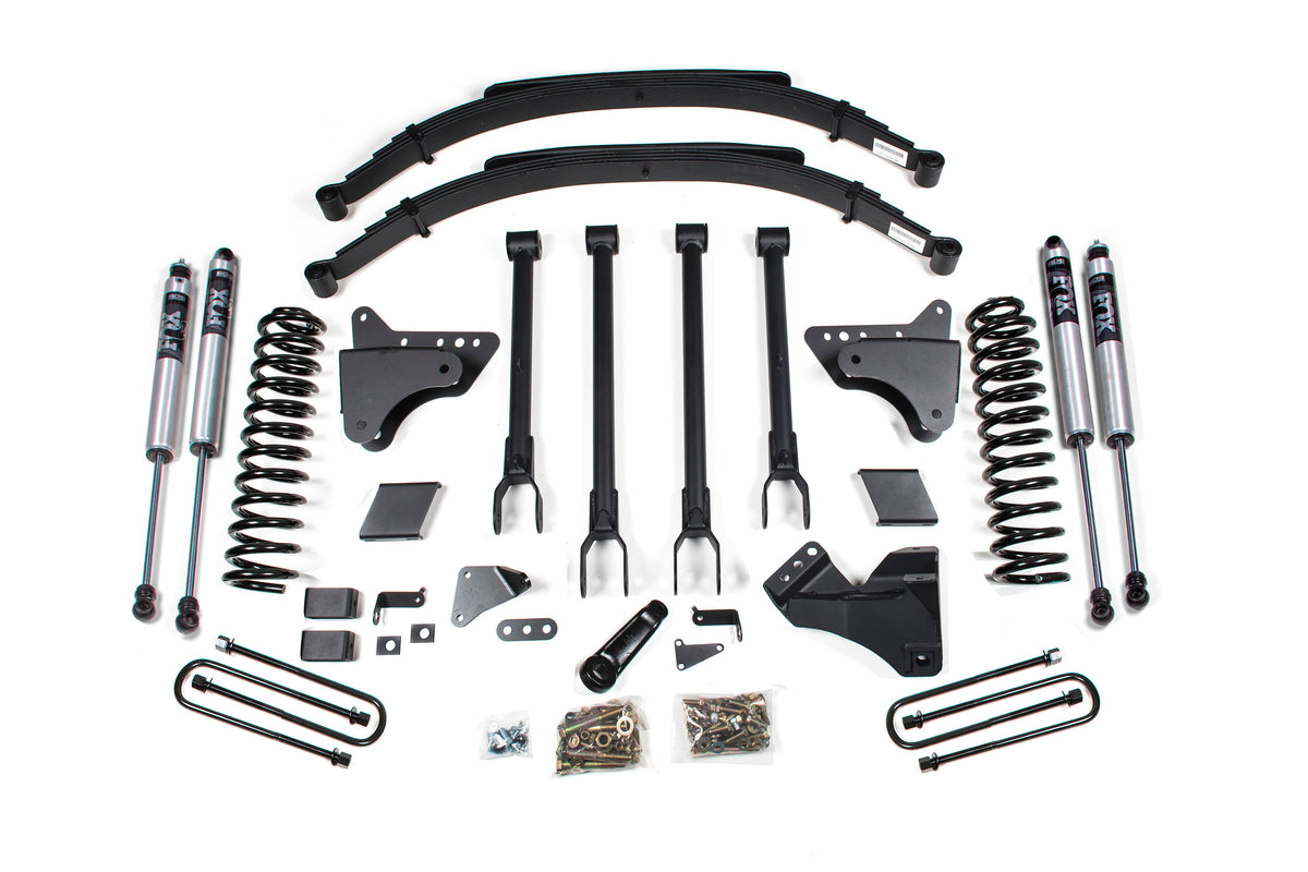 6 Inch Lift Kit w/ 4-Link Ford F250/F350 Super Duty 11-16 4WD Diesel - Factory 2 Inch Rear Blocks / NX2 Nitro Series