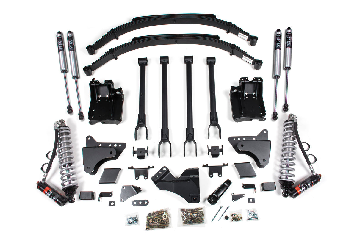 6 Inch Lift Kit w/ 4-Link FOX 2.5 Performance Elite Coil-Over Conversion Ford F250/F350 Super Duty 11-16 4WD Diesel - Factory 3 Inch Rear Blocks