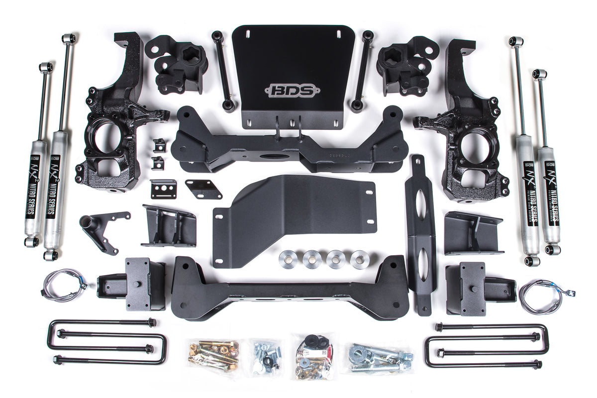 6.5 Inch Lift Kit Silverado/Sierra 2500HD/3500HD 20-24 4WD - 5 Inch Block Kit Without Overload / FOX 2.0 Performance Series