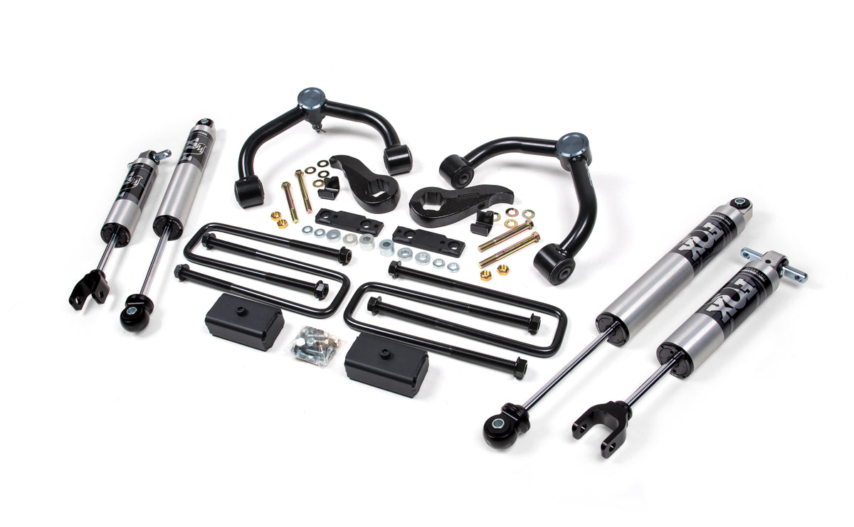 3 Inch Lift Kit Silverado/Sierra 2500HD/3500HD 20-24 - 2 Inch Block Kit Without Overload / FOX 2.5 Performance Series HTO