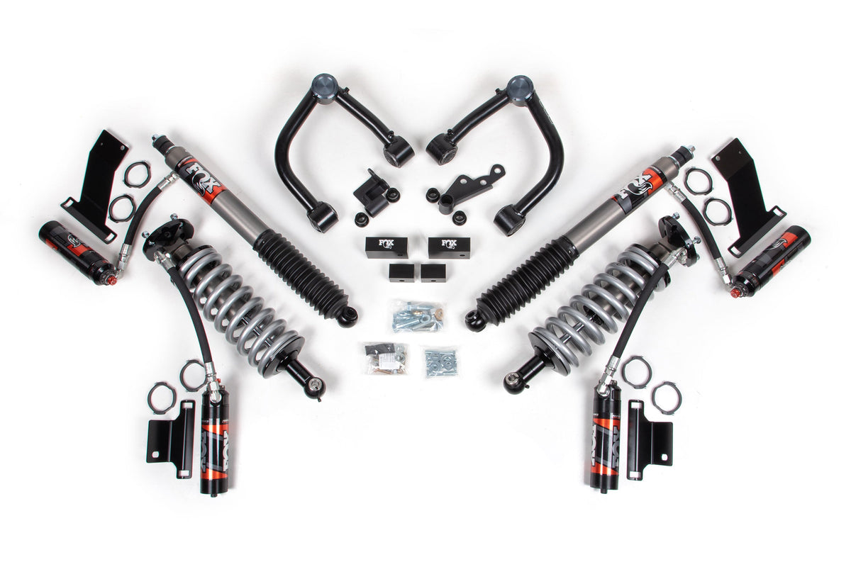 22-26 Toyota Tundra TRD Pro 4WD, 1 Inch Coilover Leveling Kit, 0 Inch Rear Lift - Fox 2.5 Performance Elite Series C/O Front, Fox 2.5 Performance Elite Series Rear Shock