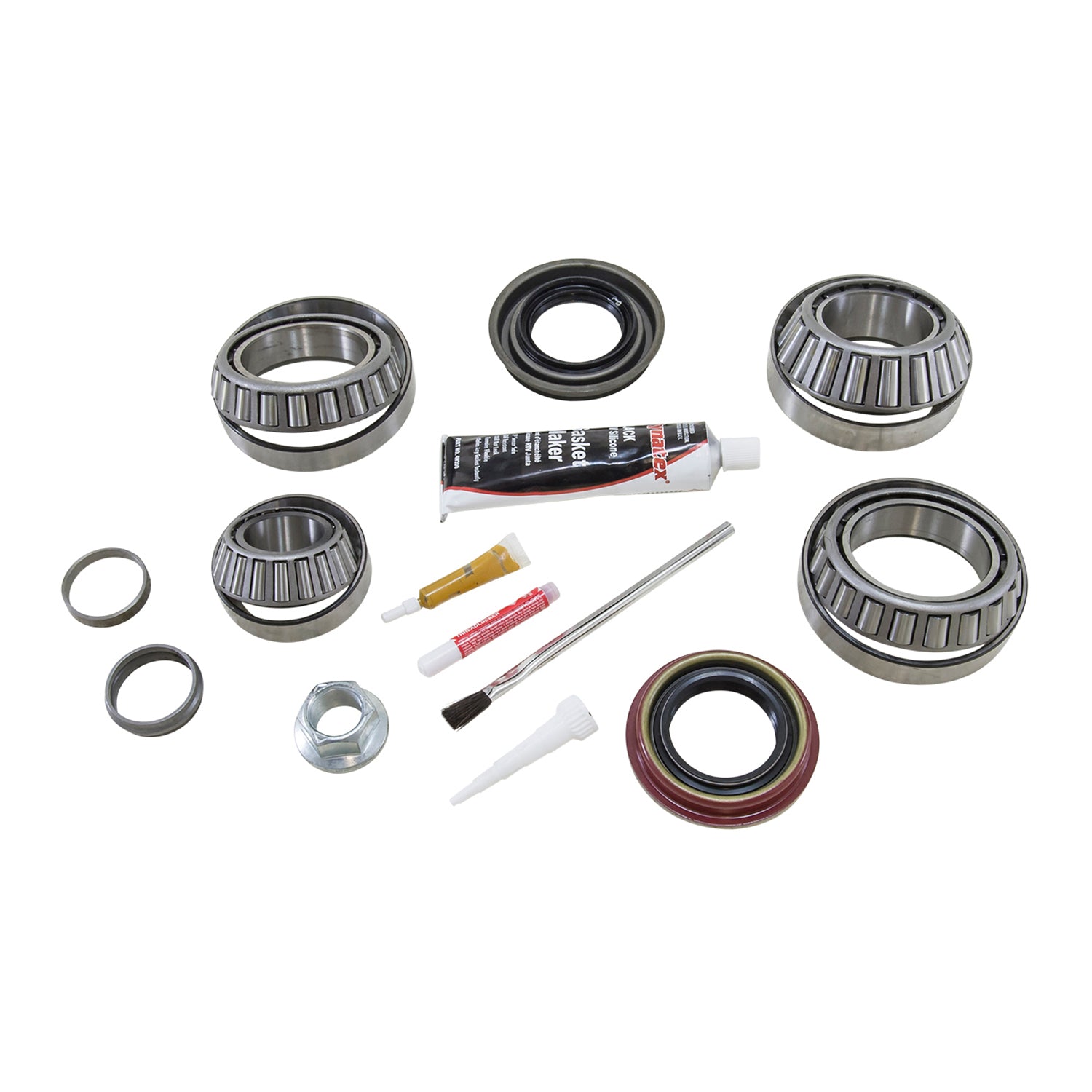 Bearing Install Kit For '08-'10 Ford 9.75 Inch Diff W/ '11-Up Ring & Pinion 9.75 Inch Ford '08-'10 Bearing & Seal Kit W/ '11 & Up R&P Only Check Nut Thread Pitch Yukon Gear