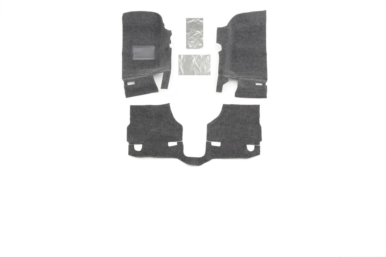 Jeep 18 Jeep JL Unltd 4Dr Front 3Pc Floor Kit Floor Liner Kit 3 pc. Front Kit Includes Heat Shields Charcoal BedRug