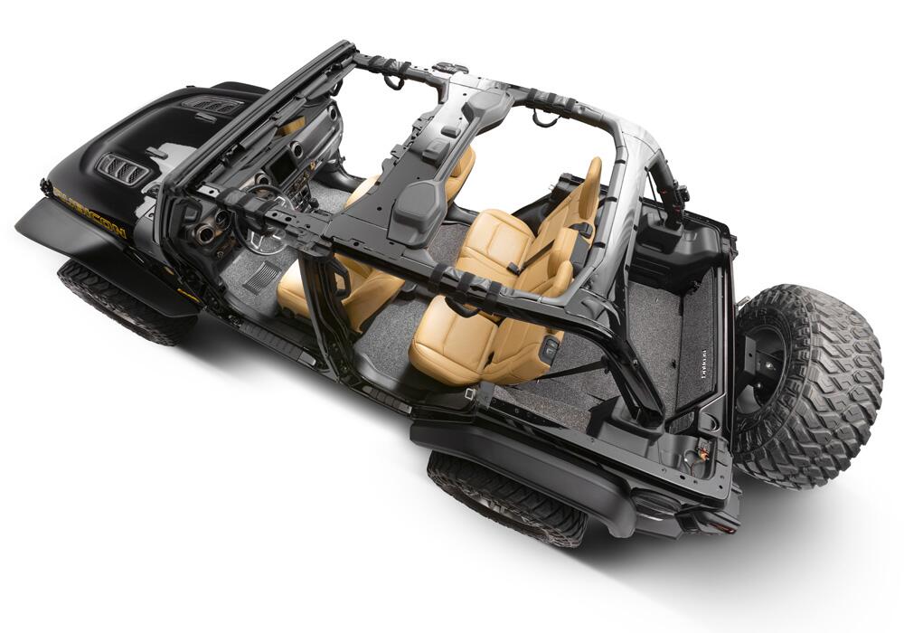 Jeep 18+ JL 4 Door 4 PC Rear Kit Without Gap Hider Charcoal BedRug