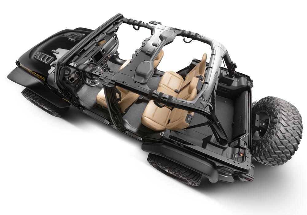 Jeep Bedtred 18+ JL 2 Door Bedtred 4 PC Rear Kit Charcoal BedRug