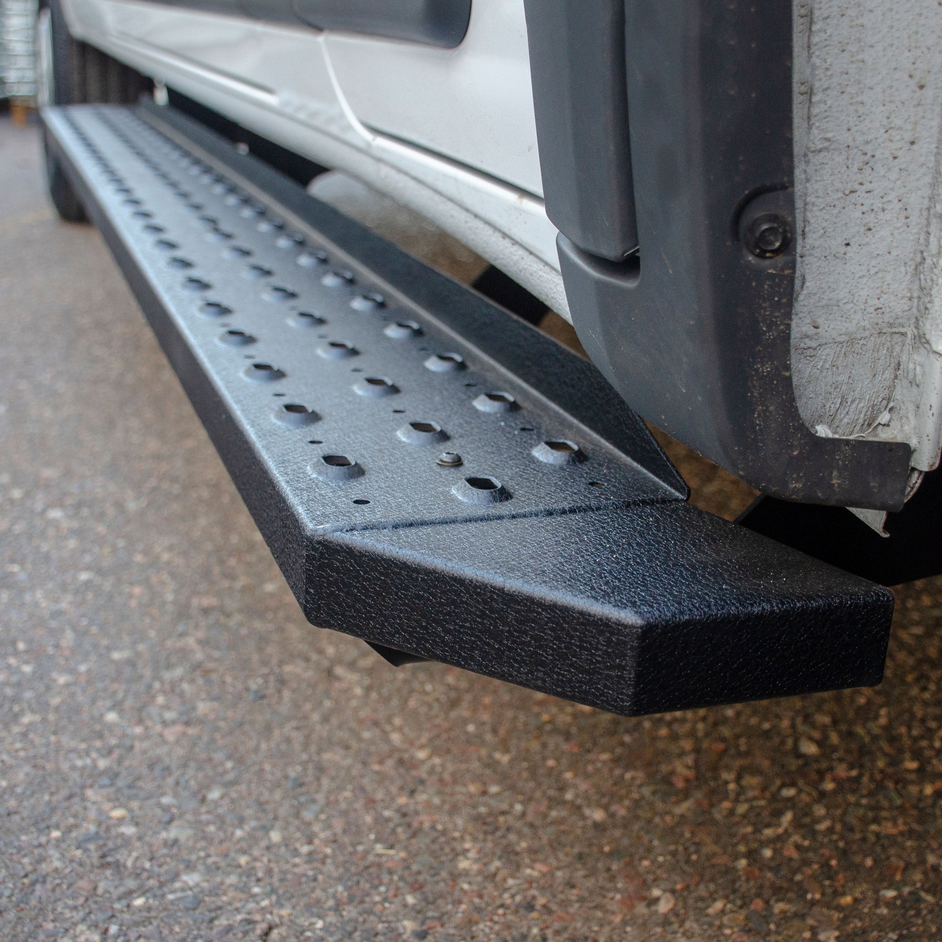 ARIES RidgeStep 6-1/2" x 96", 36" Black Steel Running Boards (No Brackets), 1999-2014 Ford E-350 Super Duty