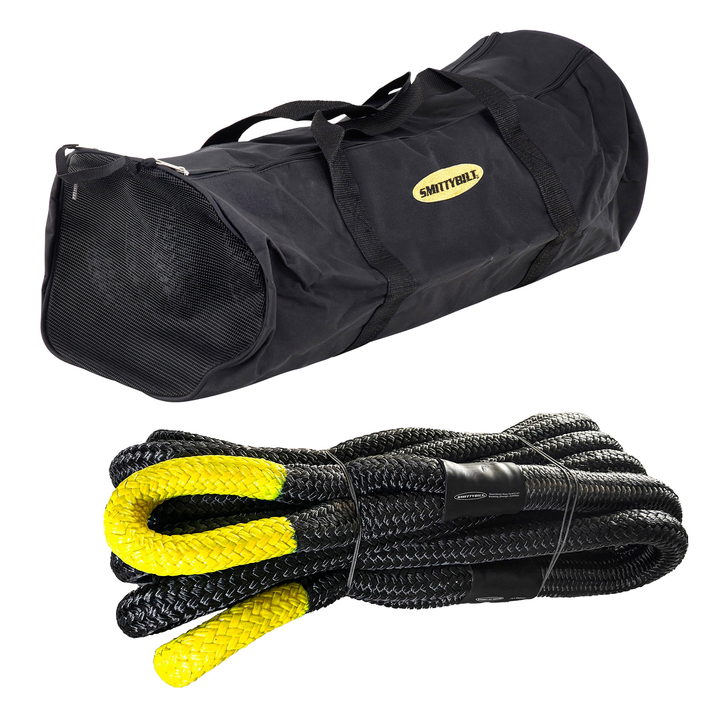 Recoil Recovery Rope Breaking Strength at 30,000 Lbs 1 Inch X 30 Foot Heavy-Duty and Flexible Nylon Smittybilt