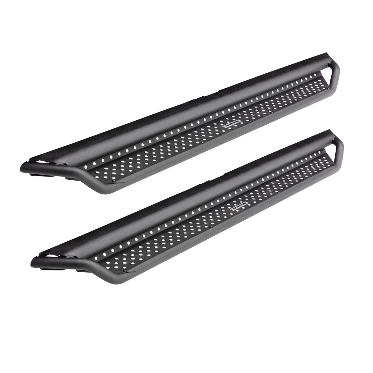 Dominator Xtreme D1 SideSteps With Mounting Bracket Kit Textured Black 2007-2021 Toyota Tundra Extended Cab Go Rhino