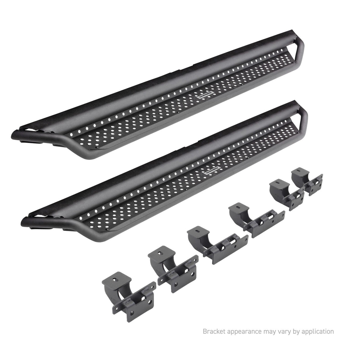 Dominator Xtreme D1 SideSteps With Mounting Bracket Kit Textured Black 2018-2026 Jeep Wrangler Go Rhino
