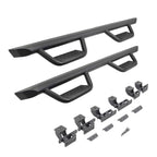 Domintator Extreme D2 Side Steps With Mounting Brackets Textured Black 2018-2026 Jeep Wrangler Go Rhino