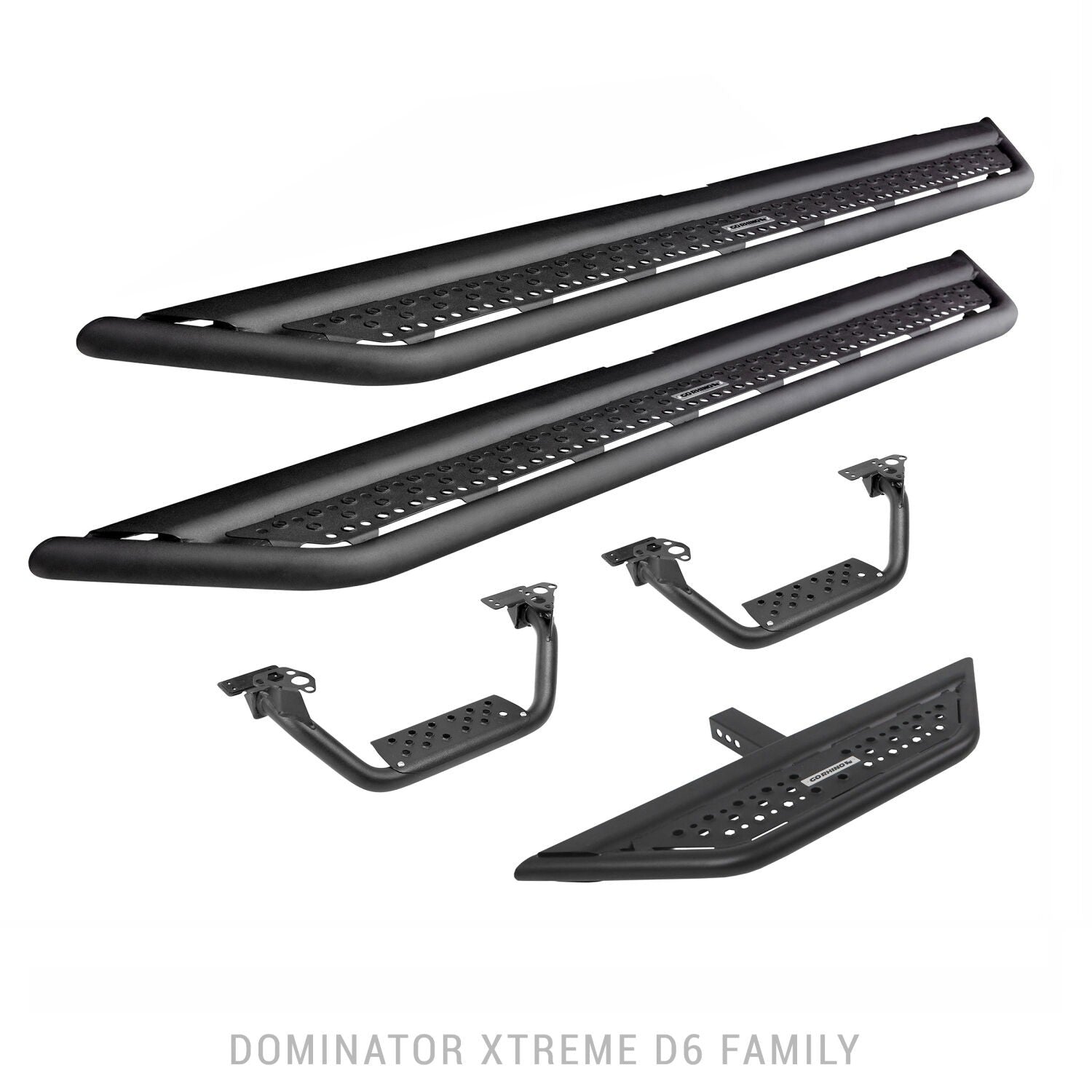 Dominator Xtreme D6 SideSteps With Mounting Bracket Kit Textured Black 2022-2026 Ford Maverick Go Rhino