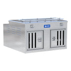 UWS DB-4848N Bright Aluminum 48" x 48" Double-Door Dog Box with Full Enclosure & Storage