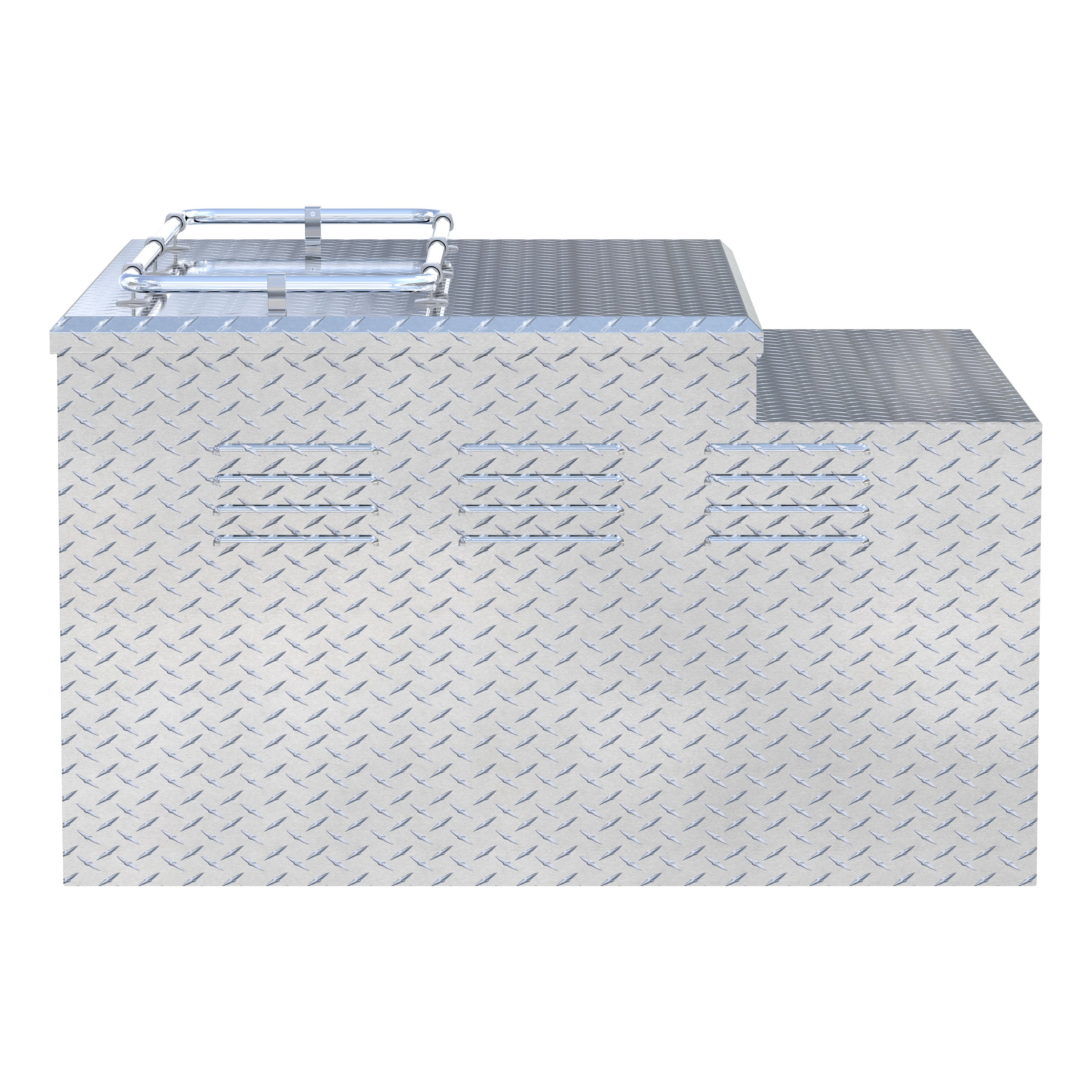 UWS DB-4848N Bright Aluminum 48" x 48" Double-Door Dog Box with Full Enclosure & Storage