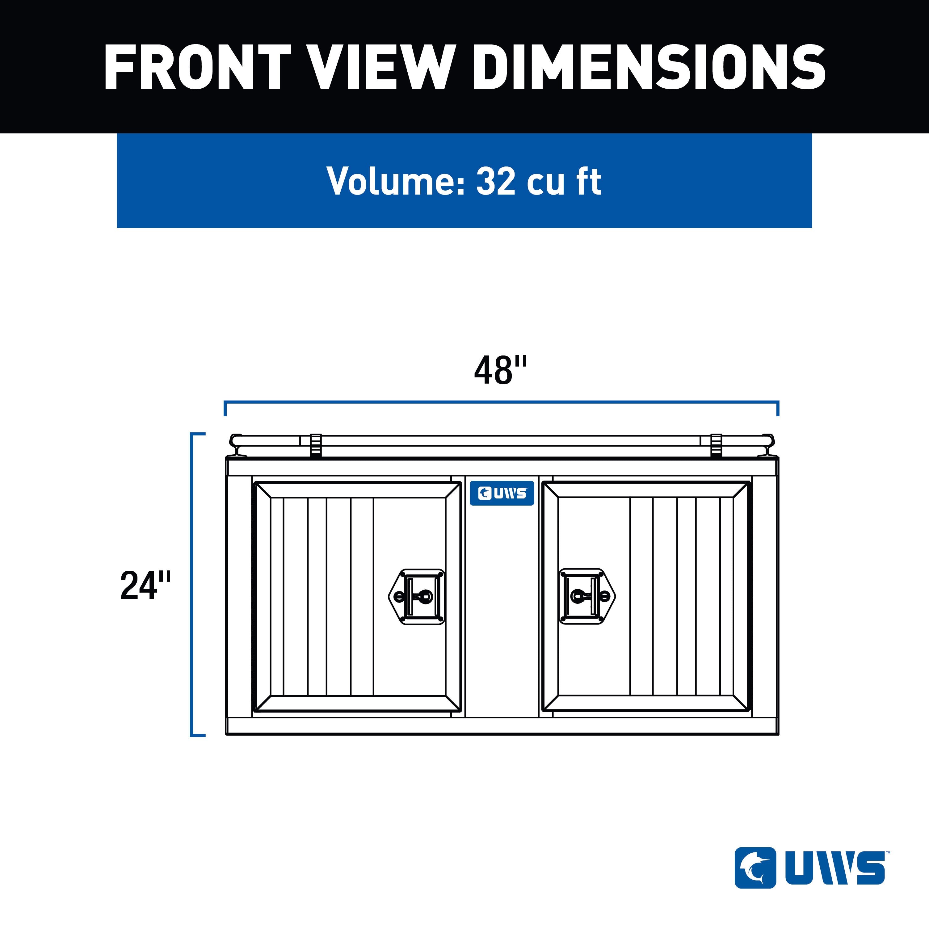 UWS DB-4848 Bright Aluminum 48" x 48" Double-Door Dog Box with Divider