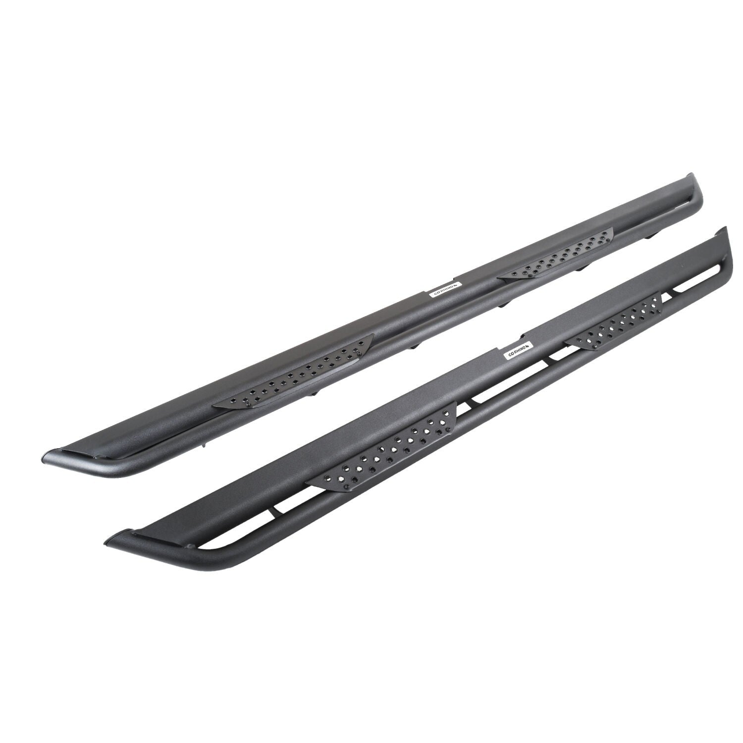 Dominator Xtreme DT Side Steps with Mounting Bracket Kit Textured Black 1999-2016 Ford F-250/F-350 2026-2026 Sierra 1500/2500/3500 HD Go Rhino