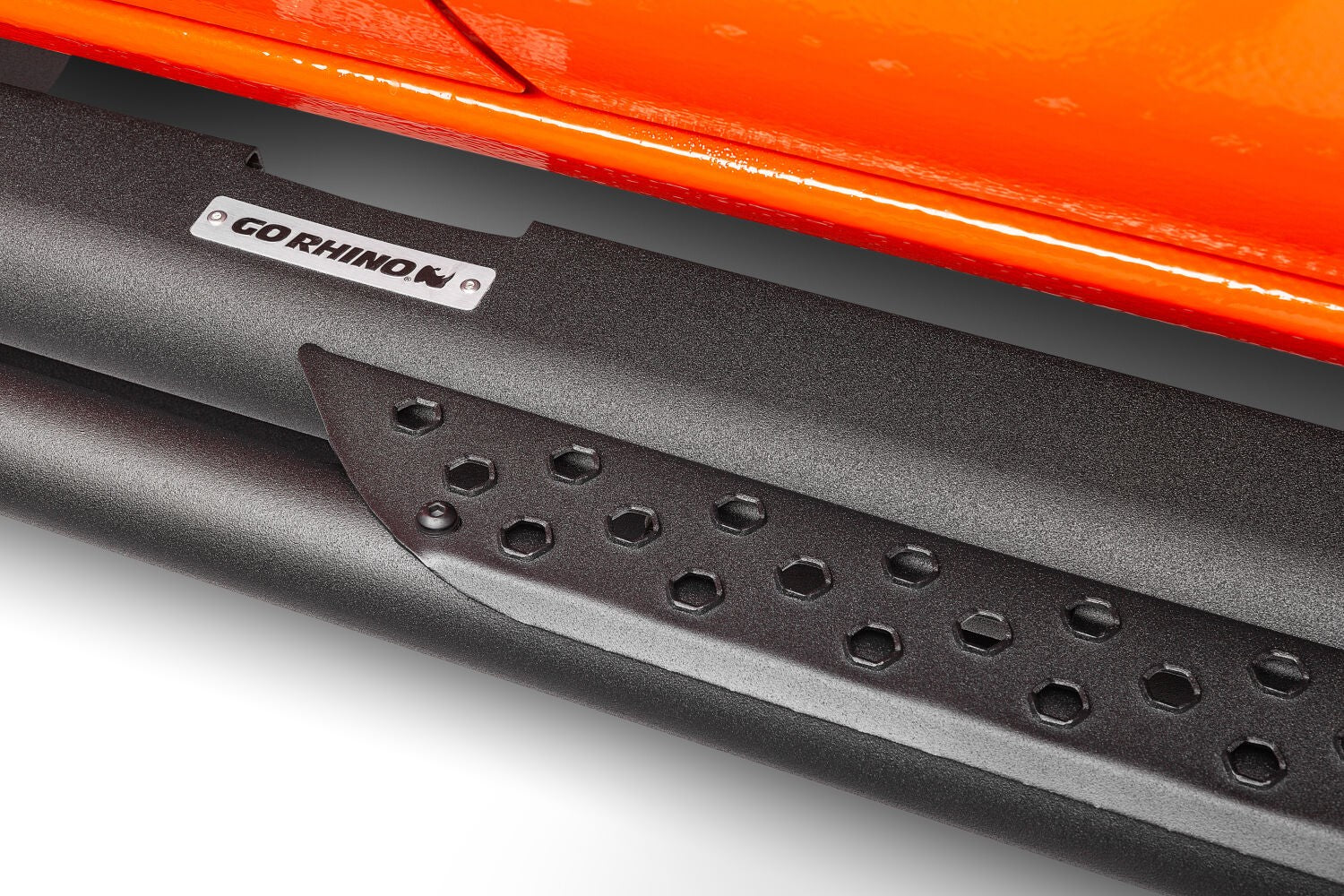 Dominator Xtreme DT Side Steps with Mounting Bracket Kit Textured Black 2019-2026 Ram 1500 Extended Cab Go Rhino