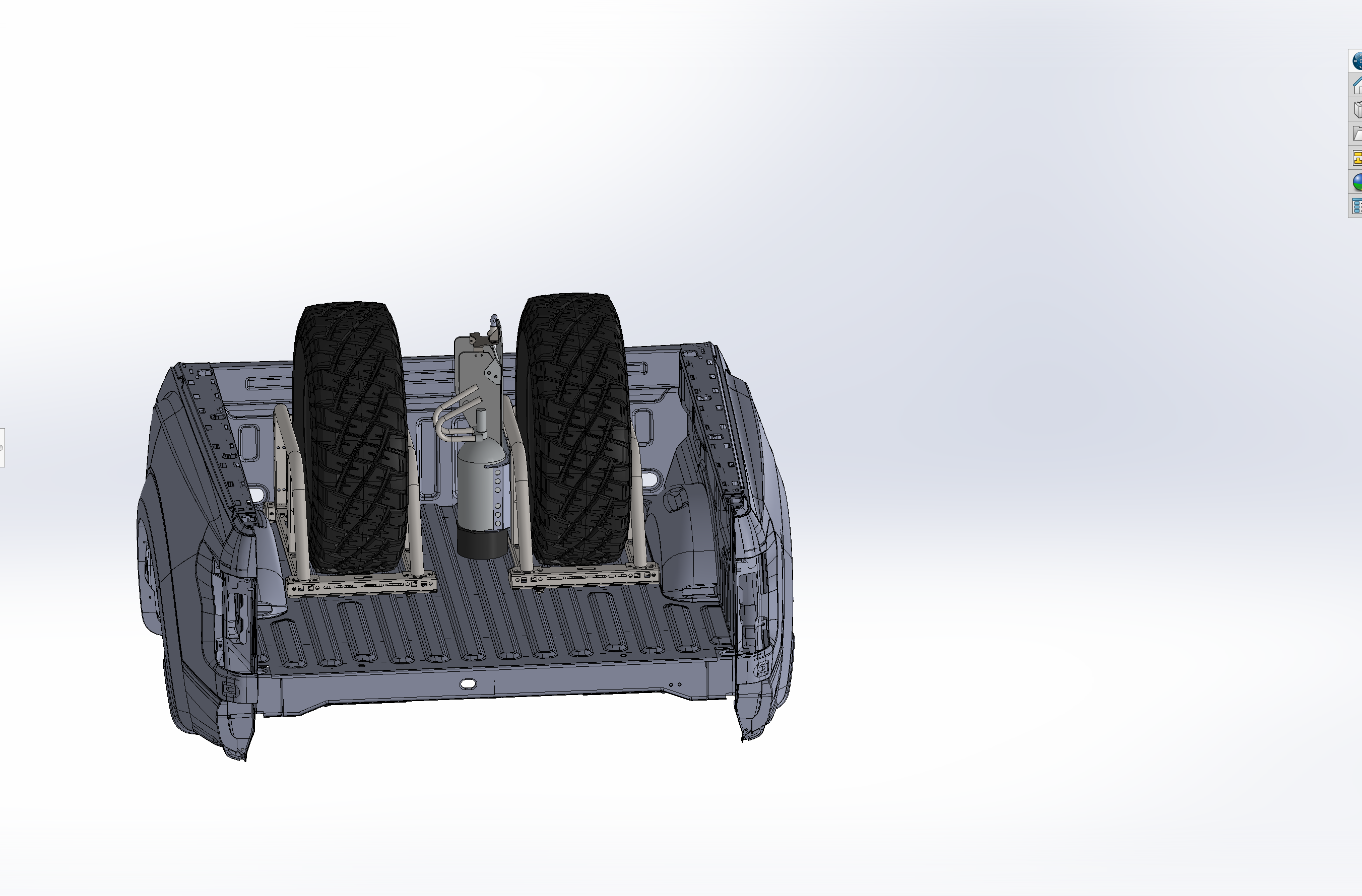 Foutz Motorsports Single Tire Carrier Quick Release Modular Bed Organizer