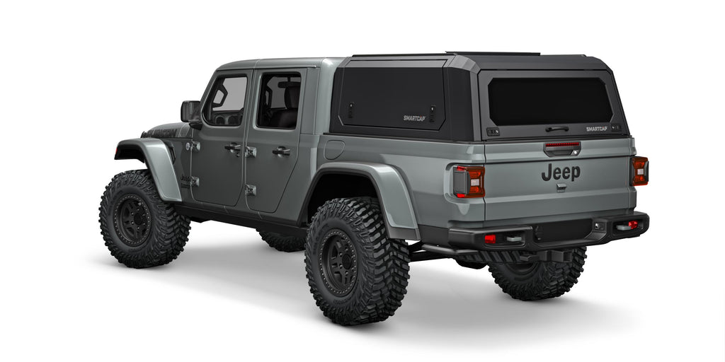 Gladiator Truck Bed Cap SmartCapEVOa Adventure Matte Black 20-26 Jeep Gladiator 5 Foot Short Bed SmartCap