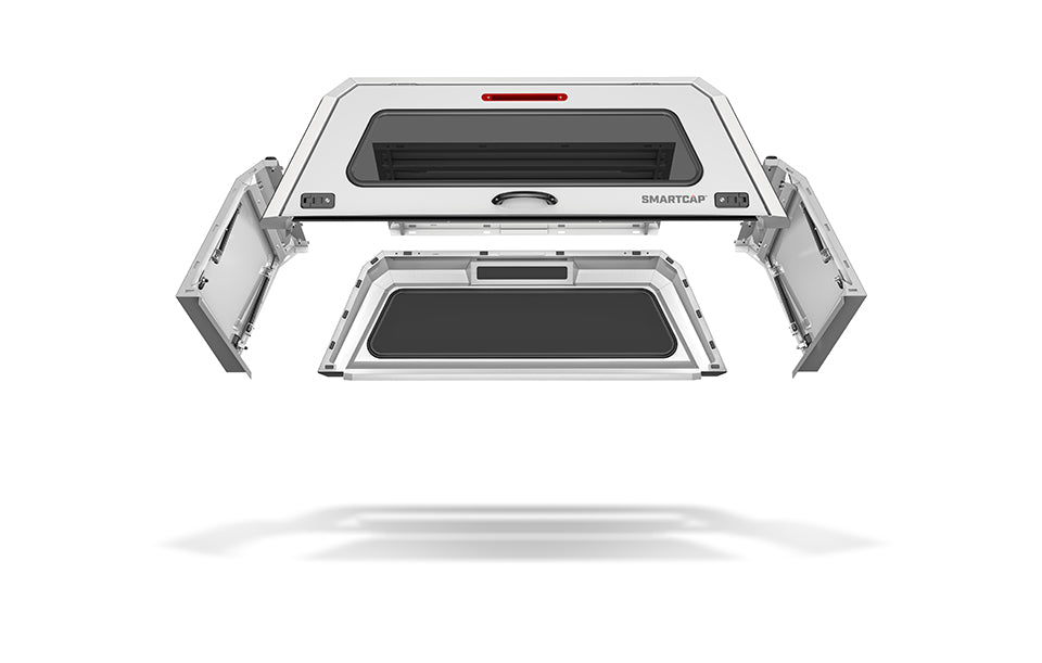 RAM 1500 Truck Bed Cap SmartCapEVOc Commercial OEM White For 19-26 RAM 1500 6.4 Foot Standard Bed SmartCap