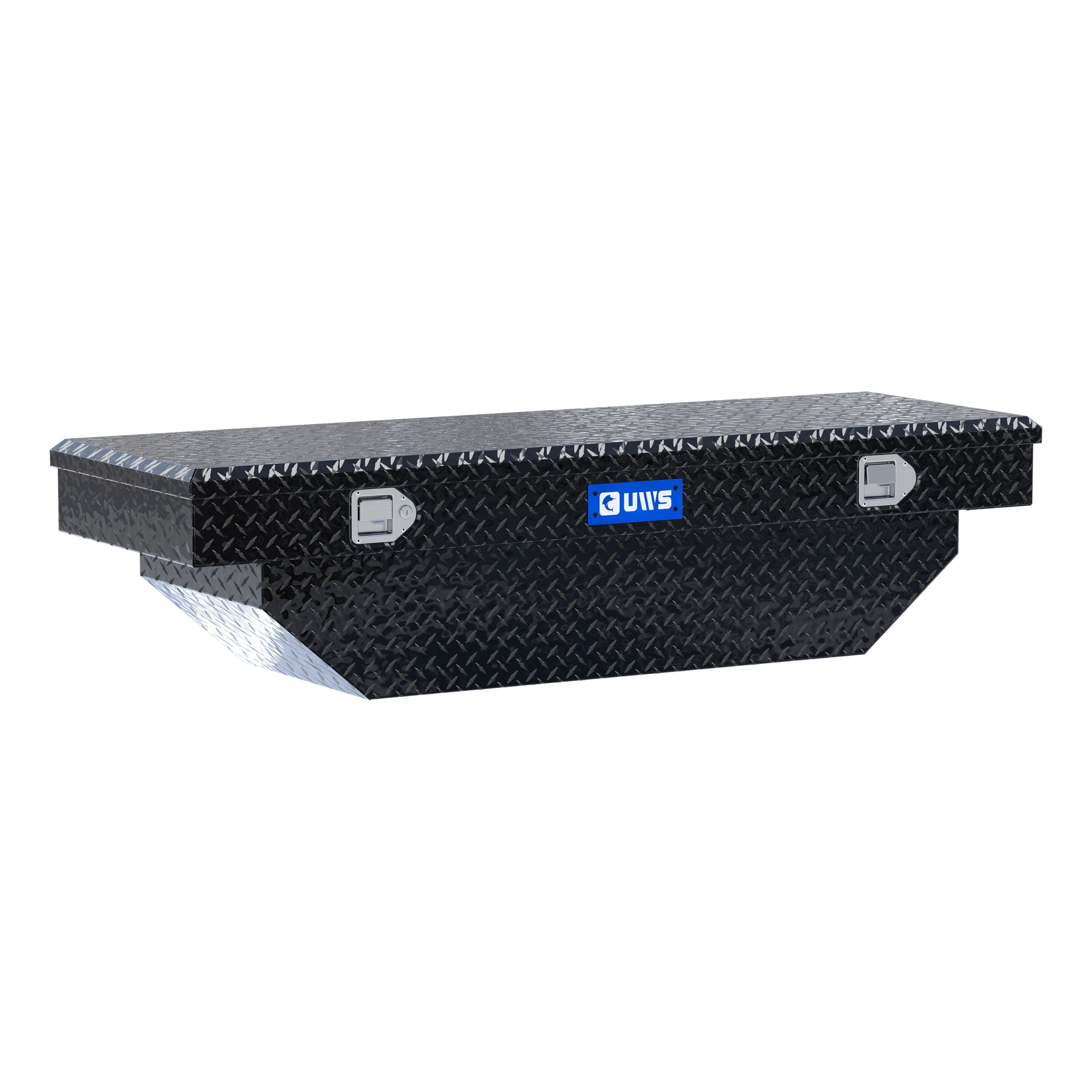 UWS EC10182 60-Inch Gloss Black Heavy-Wall Aluminum Angled Truck Tool Box, RigidCore Lid
