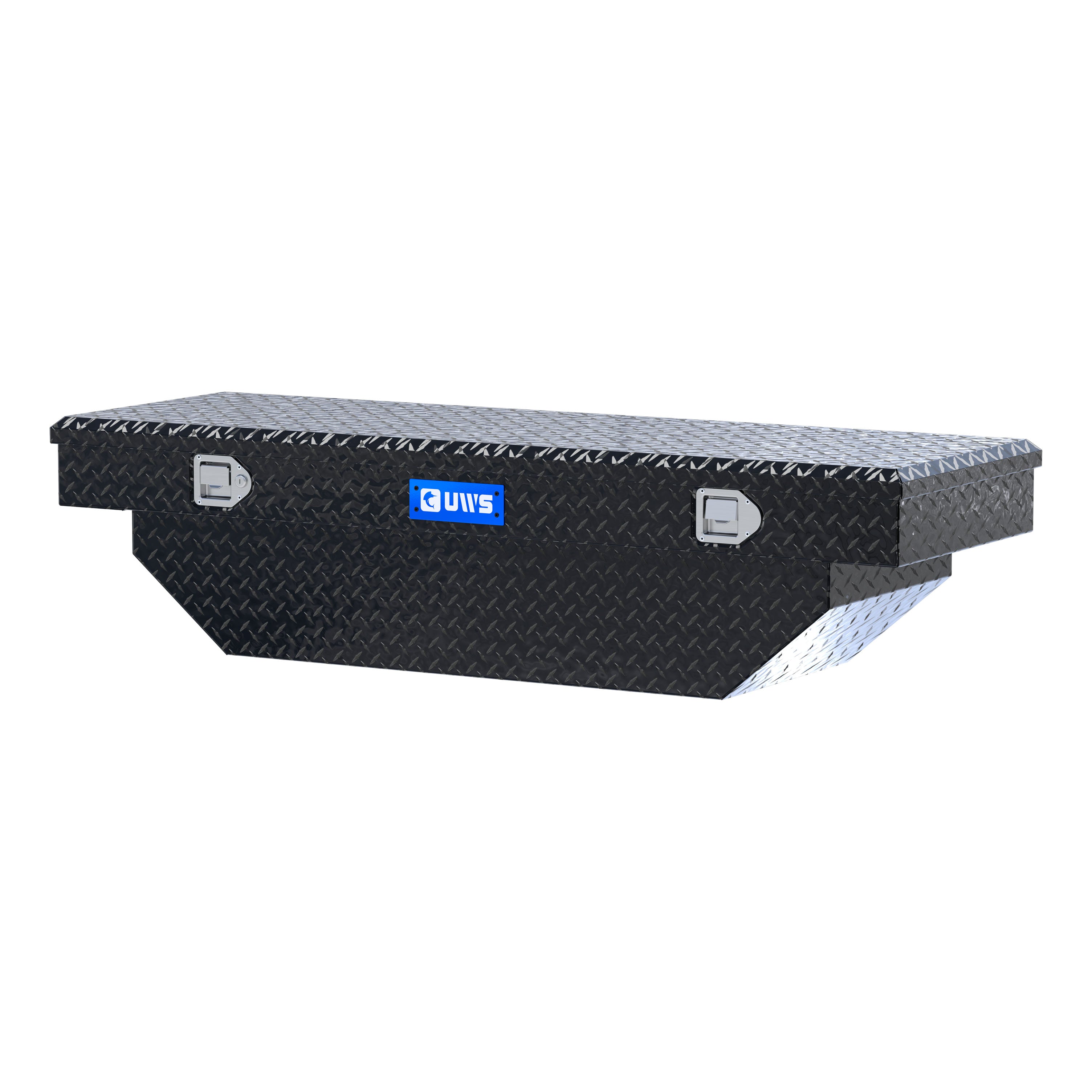 UWS EC10182 60-Inch Gloss Black Heavy-Wall Aluminum Angled Truck Tool Box, RigidCore Lid