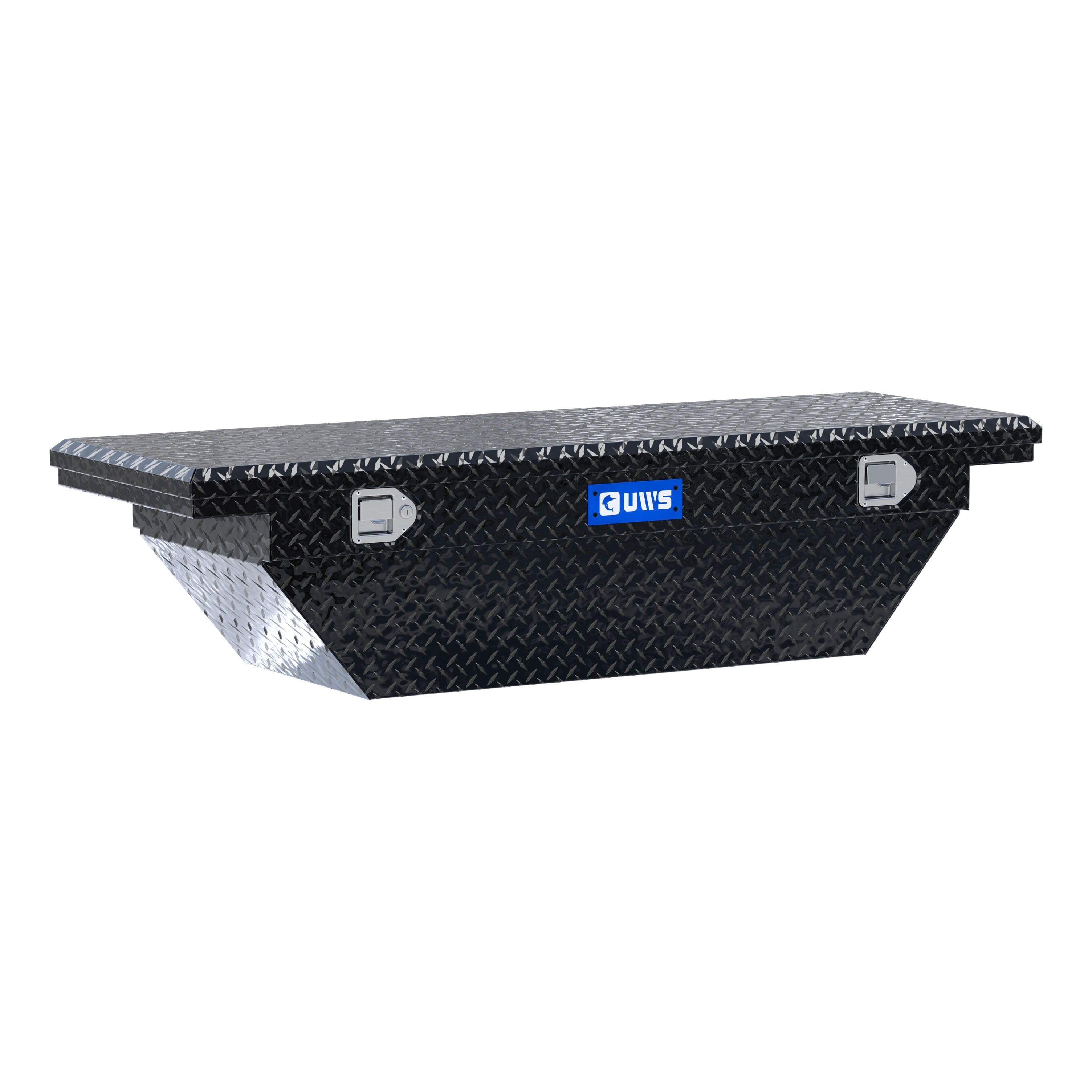 UWS EC10202 60-Inch Gloss Black Heavy-Wall Aluminum Angled Truck Tool Box with Low Profile, RigidCore Lid