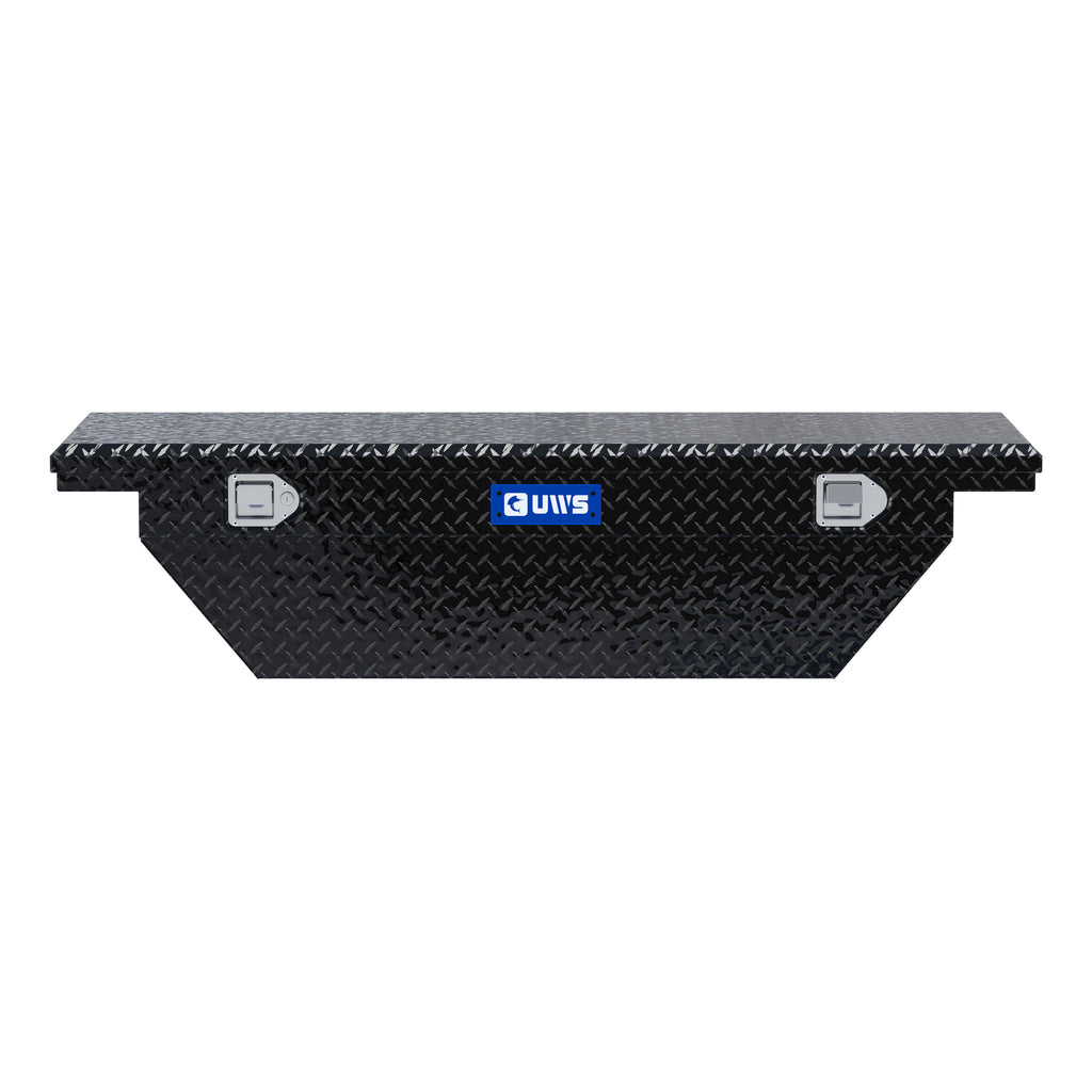 UWS EC10202 60-Inch Gloss Black Heavy-Wall Aluminum Angled Truck Tool Box with Low Profile, RigidCore Lid