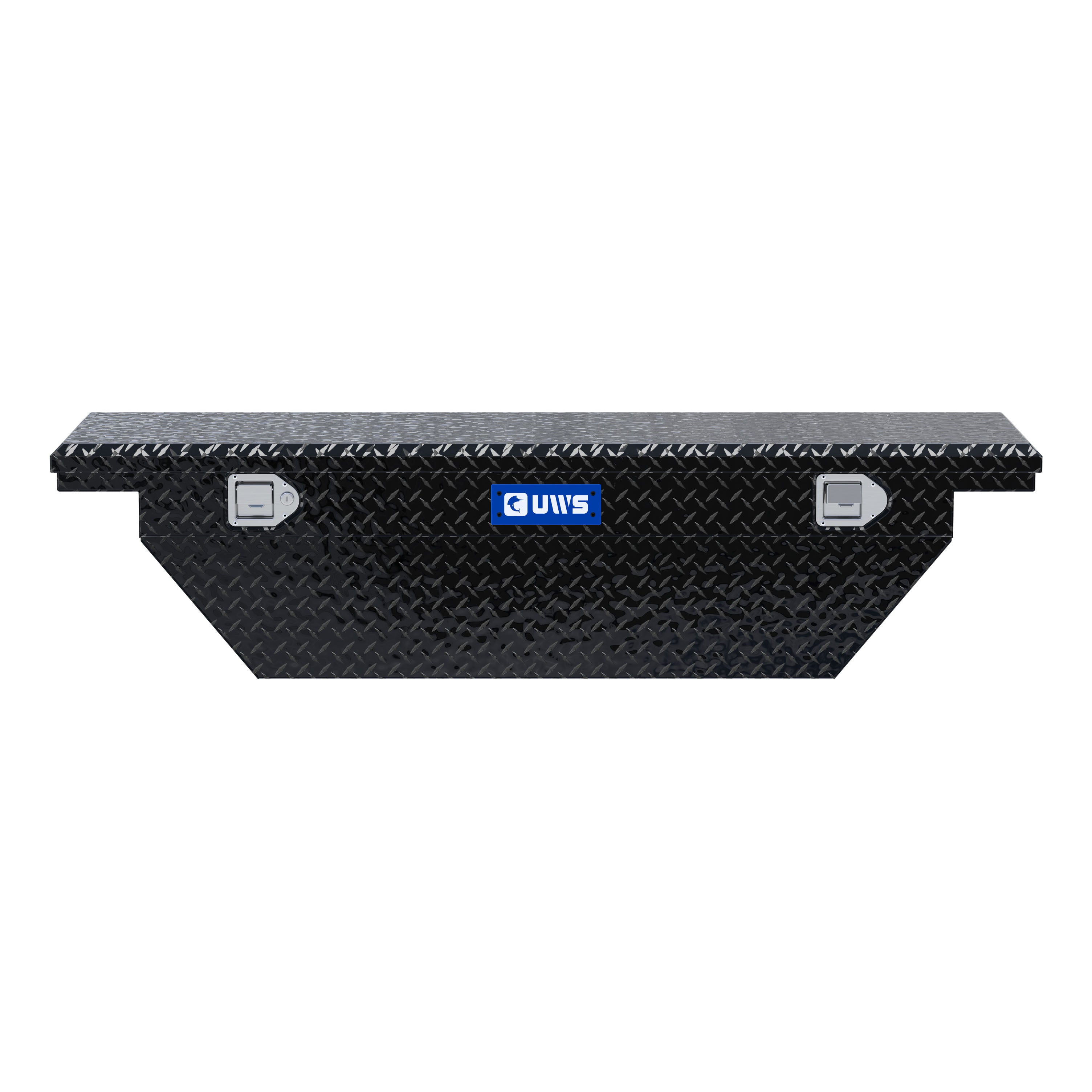 UWS EC10202 60-Inch Gloss Black Heavy-Wall Aluminum Angled Truck Tool Box with Low Profile, RigidCore Lid