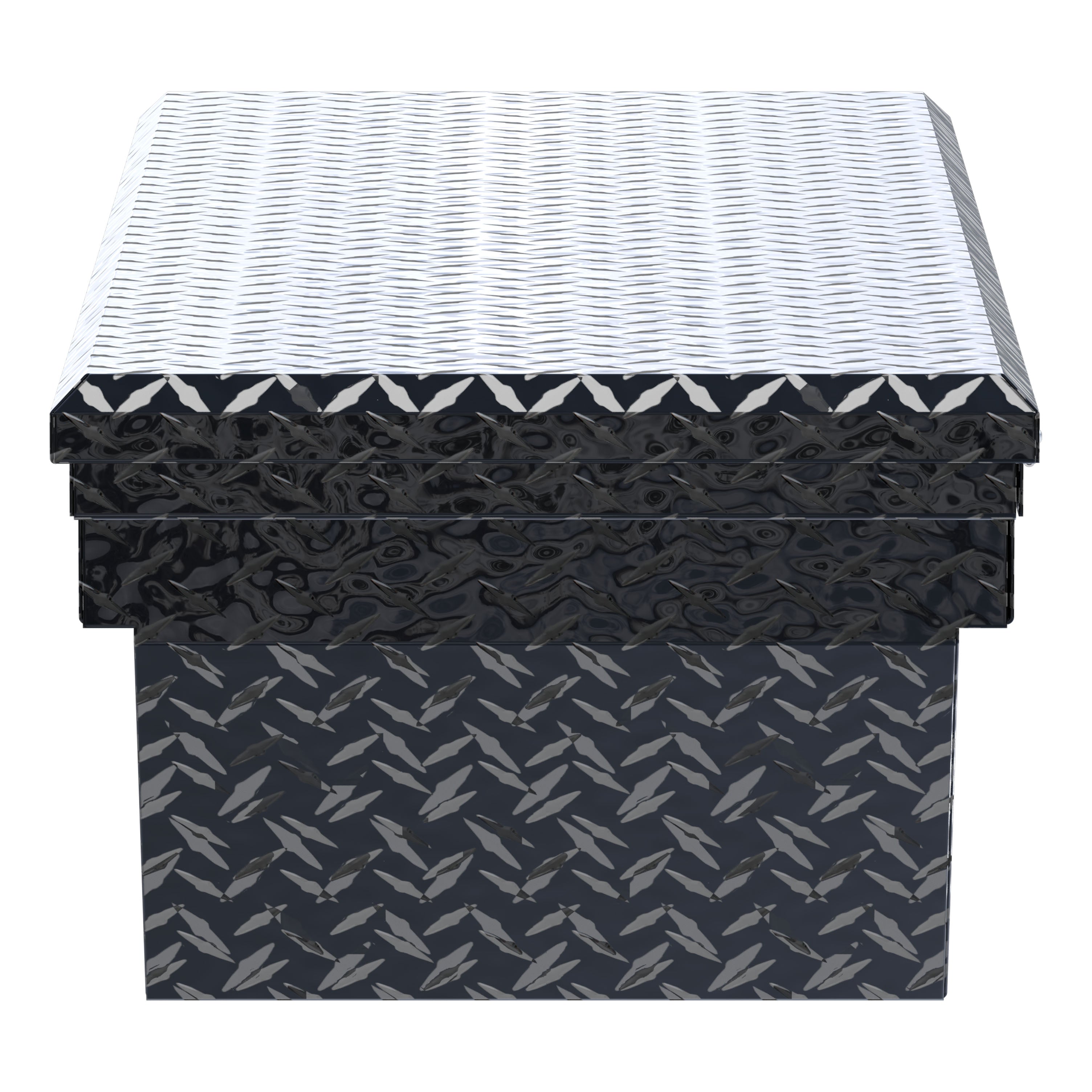UWS EC10202 60-Inch Gloss Black Heavy-Wall Aluminum Angled Truck Tool Box with Low Profile, RigidCore Lid