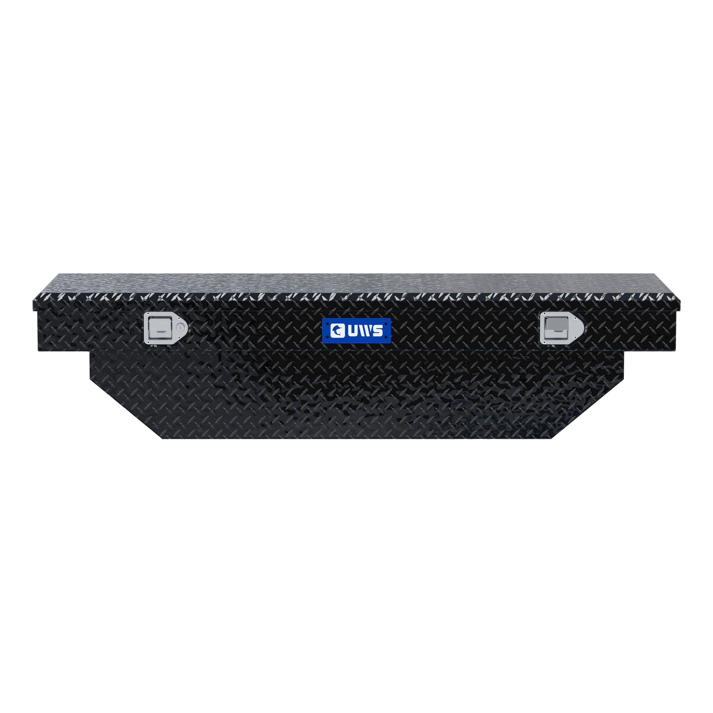 UWS EC10282 63-Inch Gloss Black Heavy-Wall Aluminum Angled Truck Tool Box, RigidCore Lid