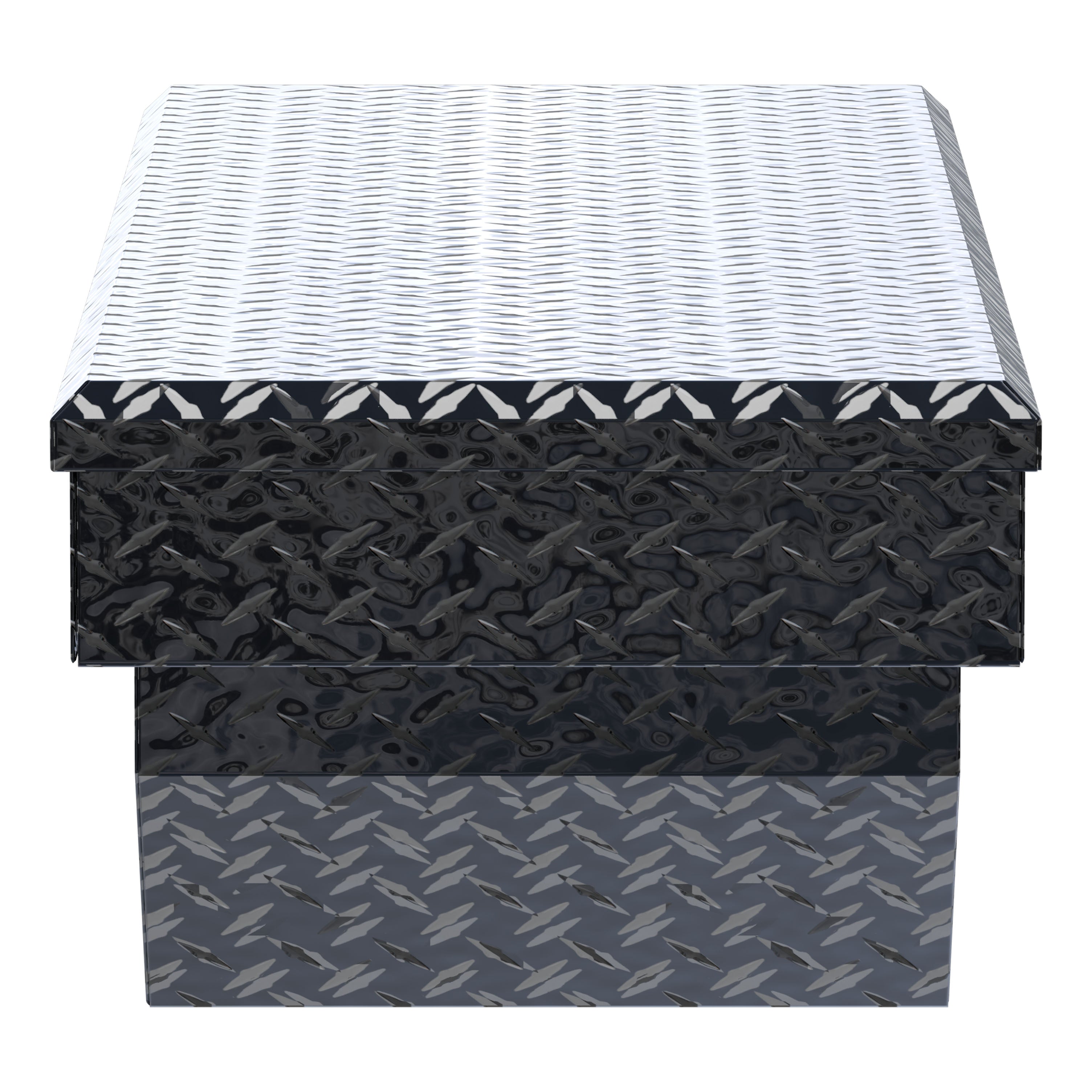 UWS EC10282 63-Inch Gloss Black Heavy-Wall Aluminum Angled Truck Tool Box, RigidCore Lid
