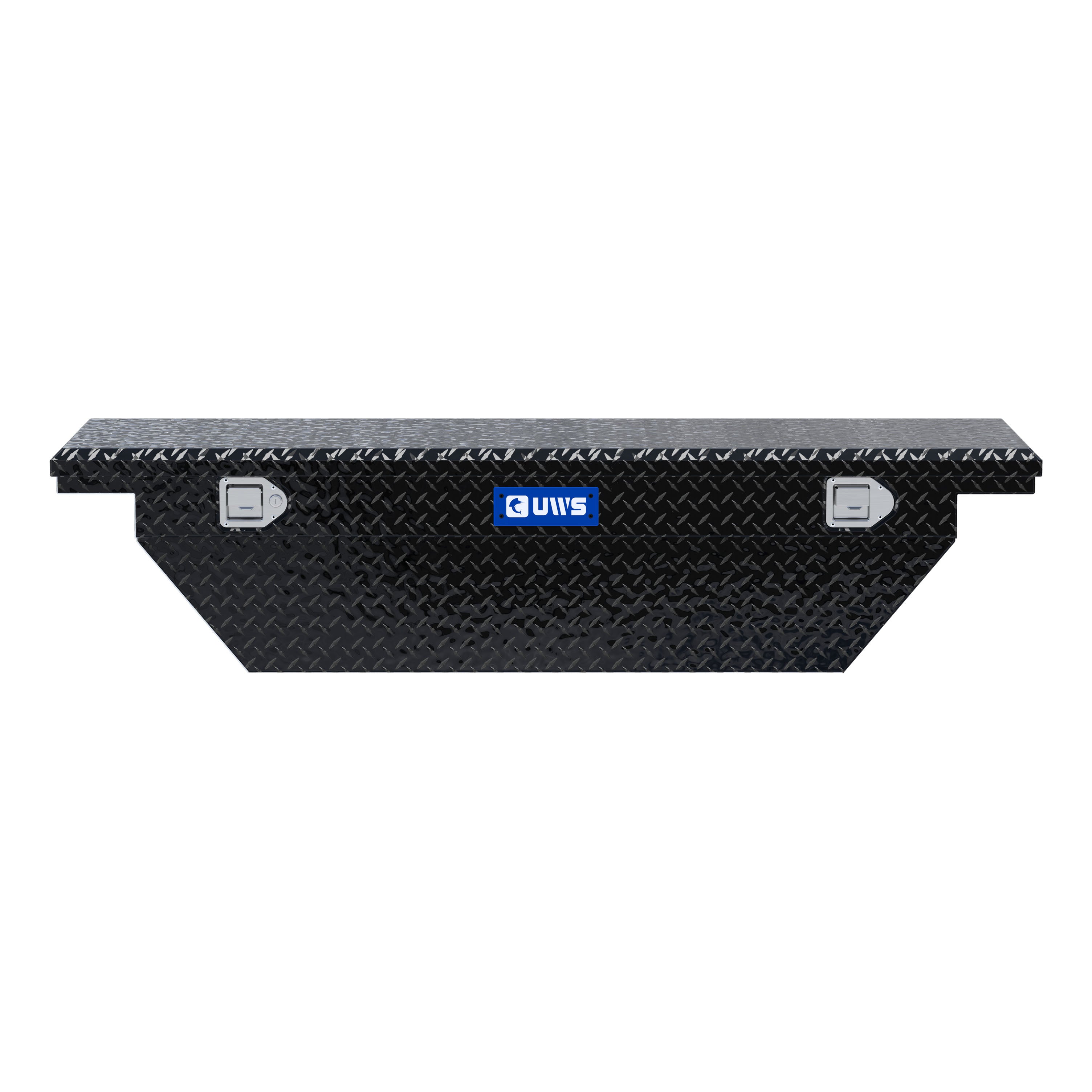 UWS EC10302 63-Inch Gloss Black Heavy-Wall Aluminum Angled Truck Tool Box with Low Profile, RigidCore Lid