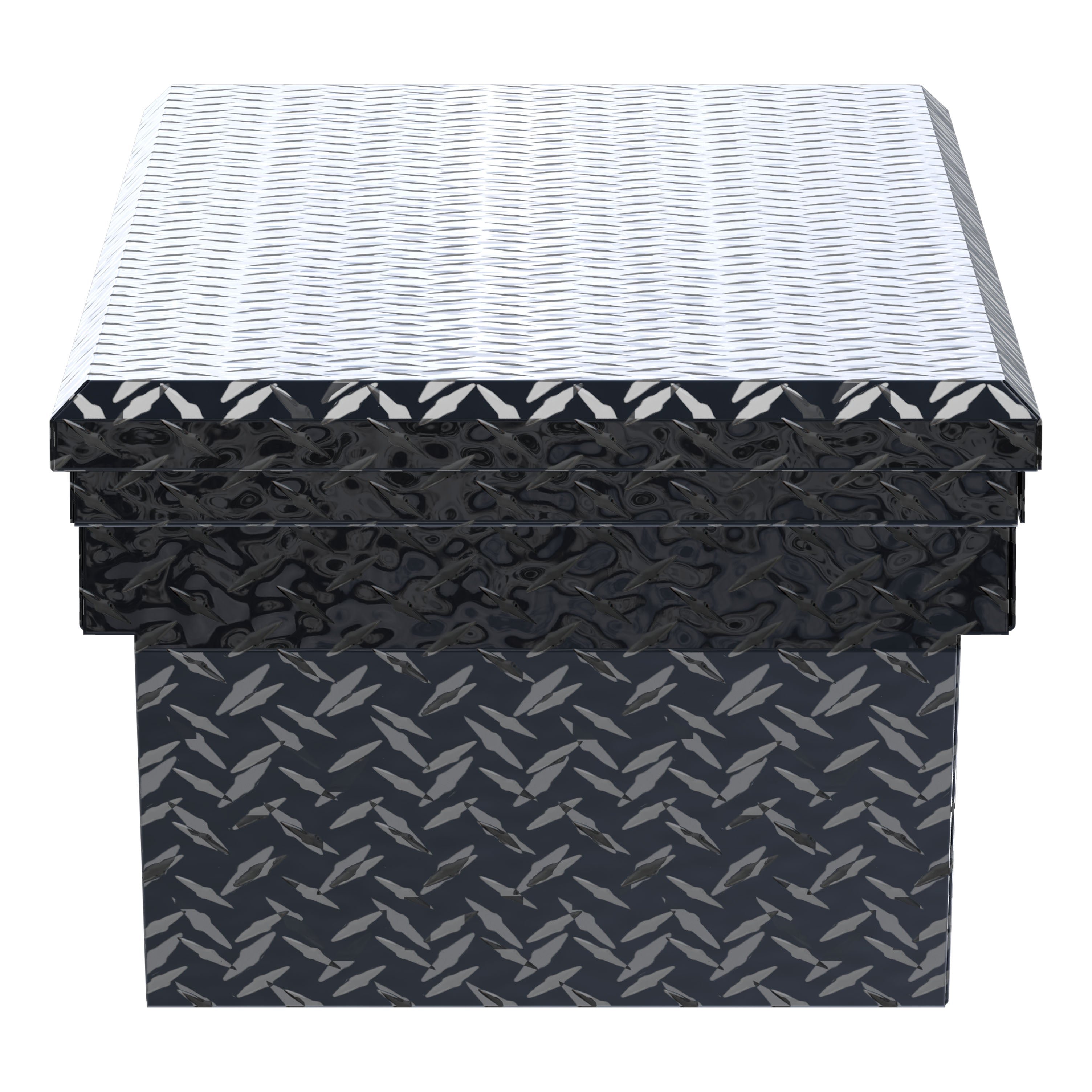 UWS EC10302 63-Inch Gloss Black Heavy-Wall Aluminum Angled Truck Tool Box with Low Profile, RigidCore Lid