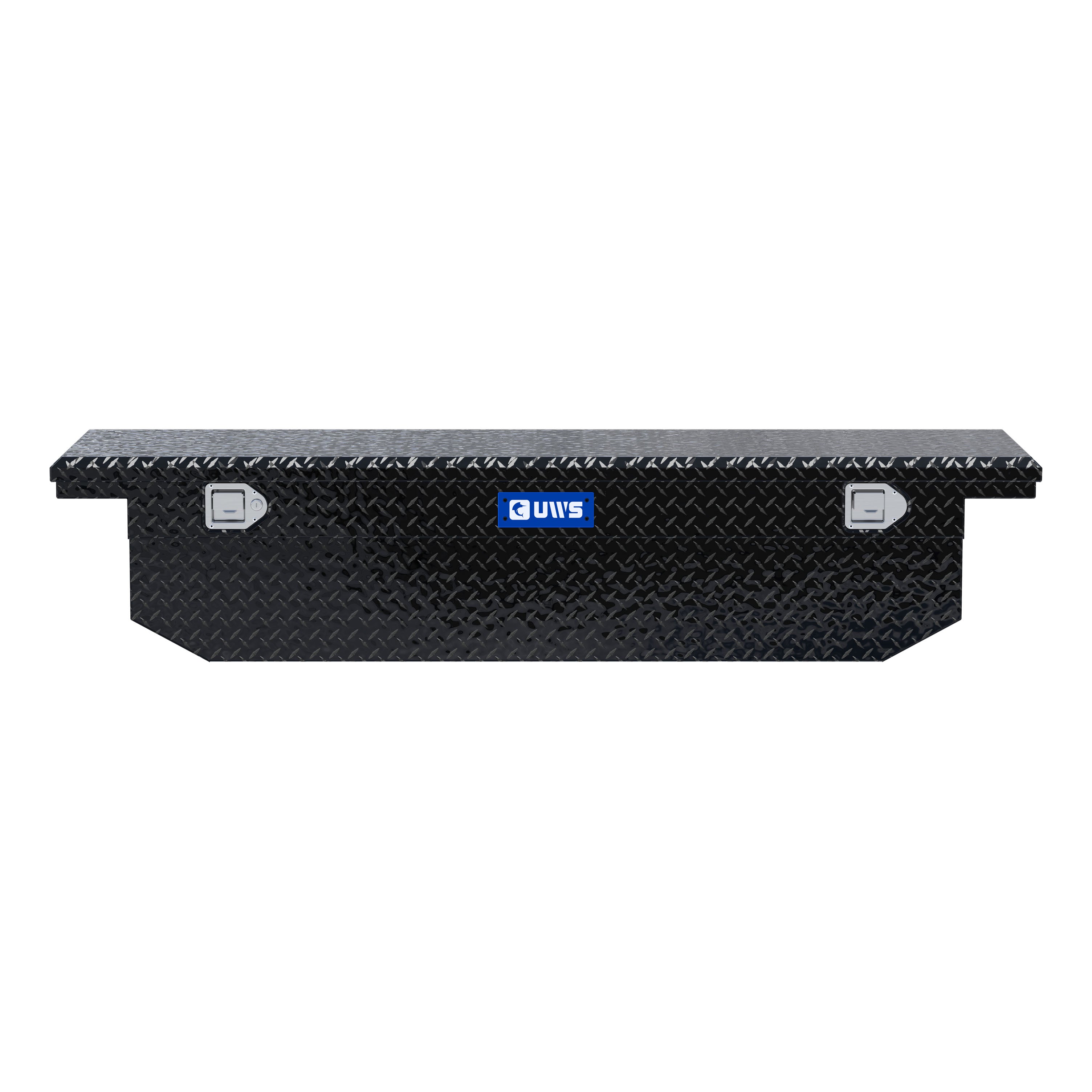 UWS EC10432 69-Inch Gloss Black Heavy-Wall Aluminum Angled Truck Tool Box with Low Profile, RigidCore Lid