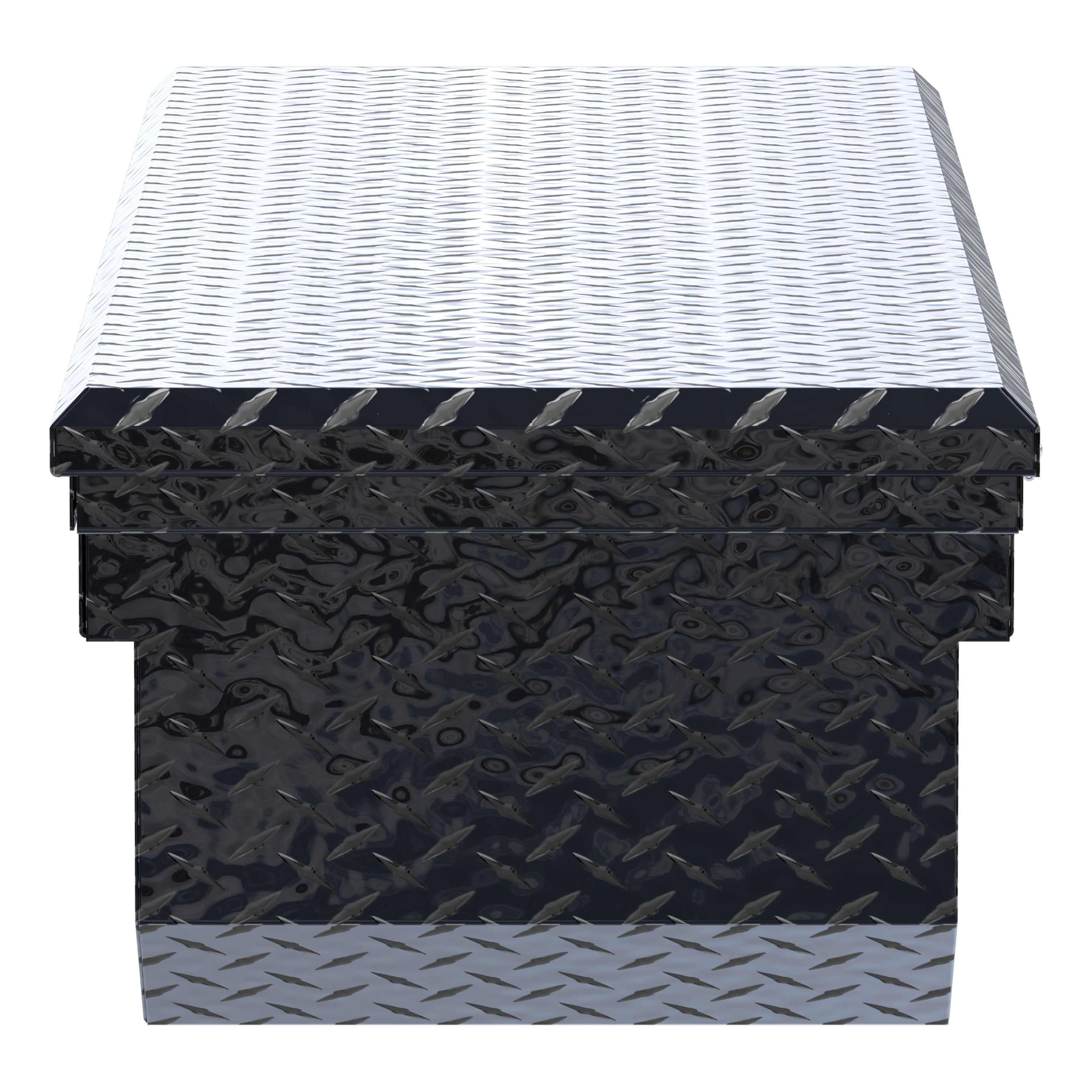 UWS EC10432 69-Inch Gloss Black Heavy-Wall Aluminum Angled Truck Tool Box with Low Profile, RigidCore Lid