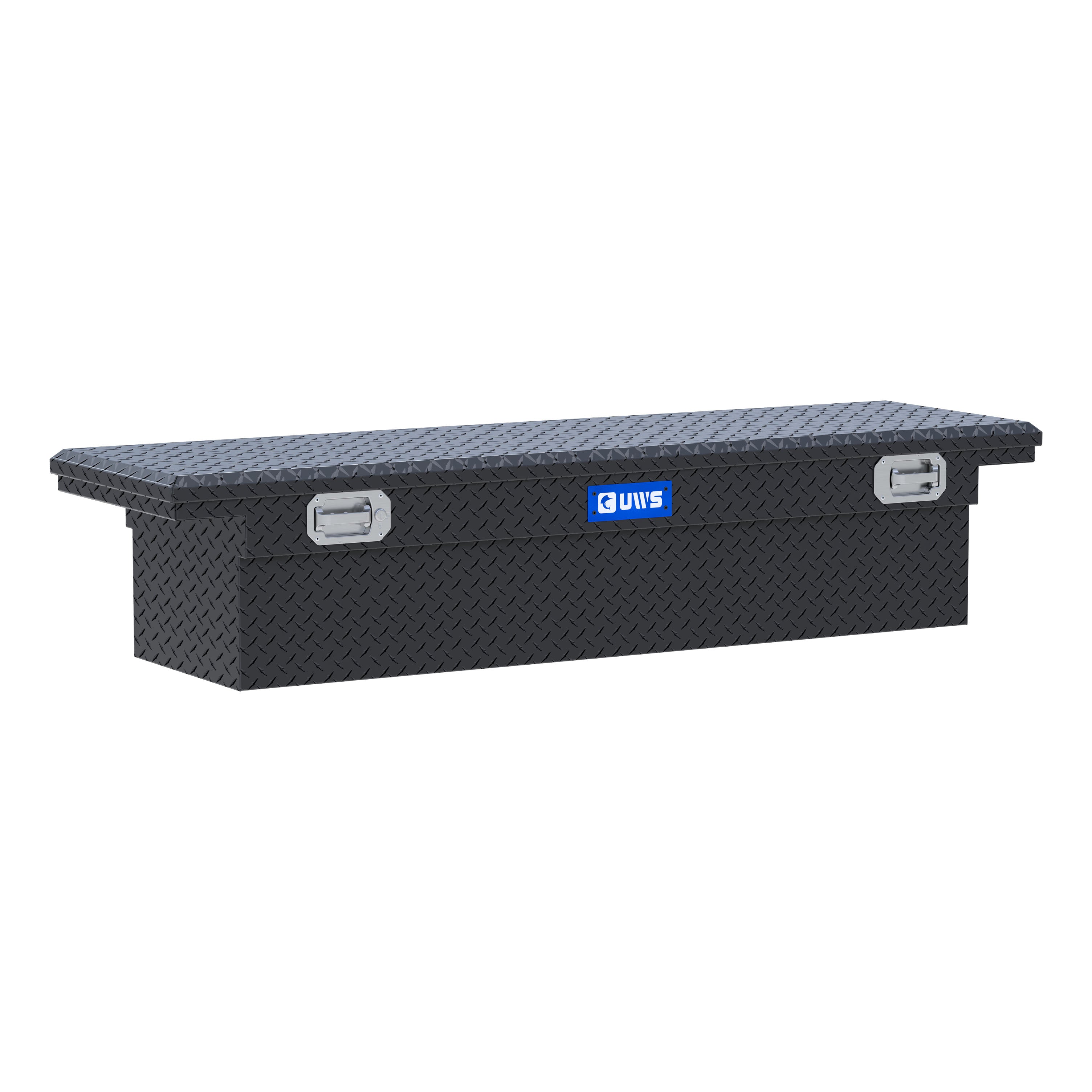 UWS EC10503 Pull Handle 69-Inch Gloss Black Heavy-Wall Aluminum Truck Tool Box with Low Profile, RigidCore Lid