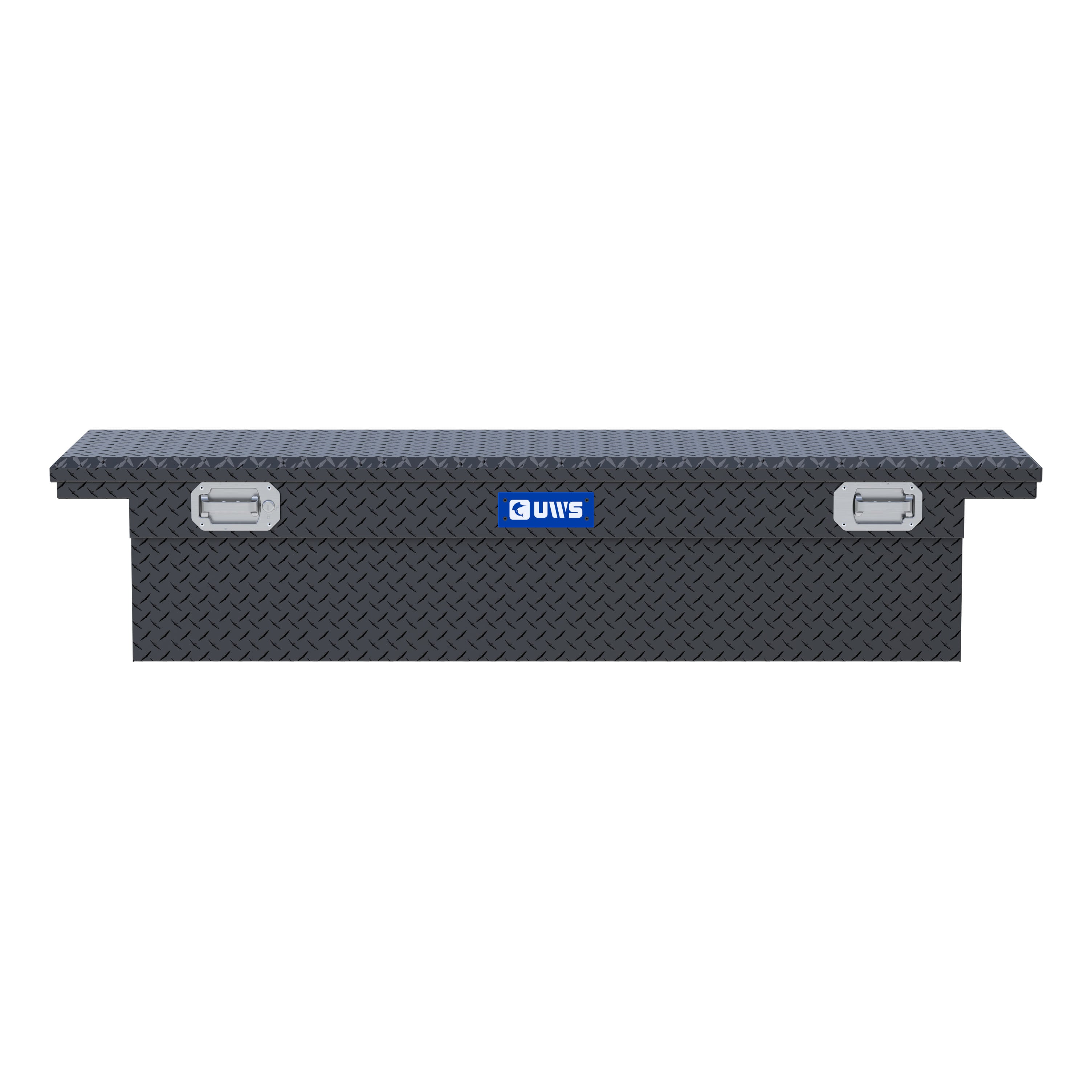 UWS EC10503 Pull Handle 69-Inch Gloss Black Heavy-Wall Aluminum Truck Tool Box with Low Profile, RigidCore Lid