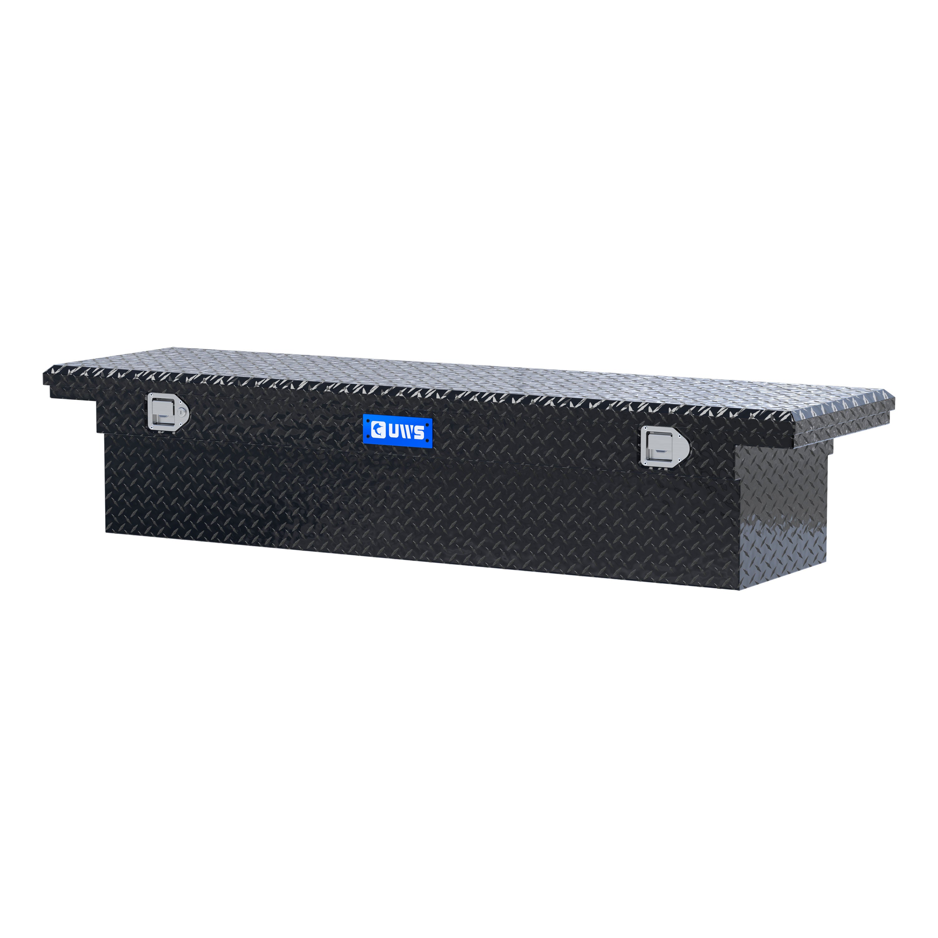 UWS EC10592 72-Inch Gloss Black Heavy-Wall Aluminum Truck Tool Box with Low Profile, RigidCore Lid