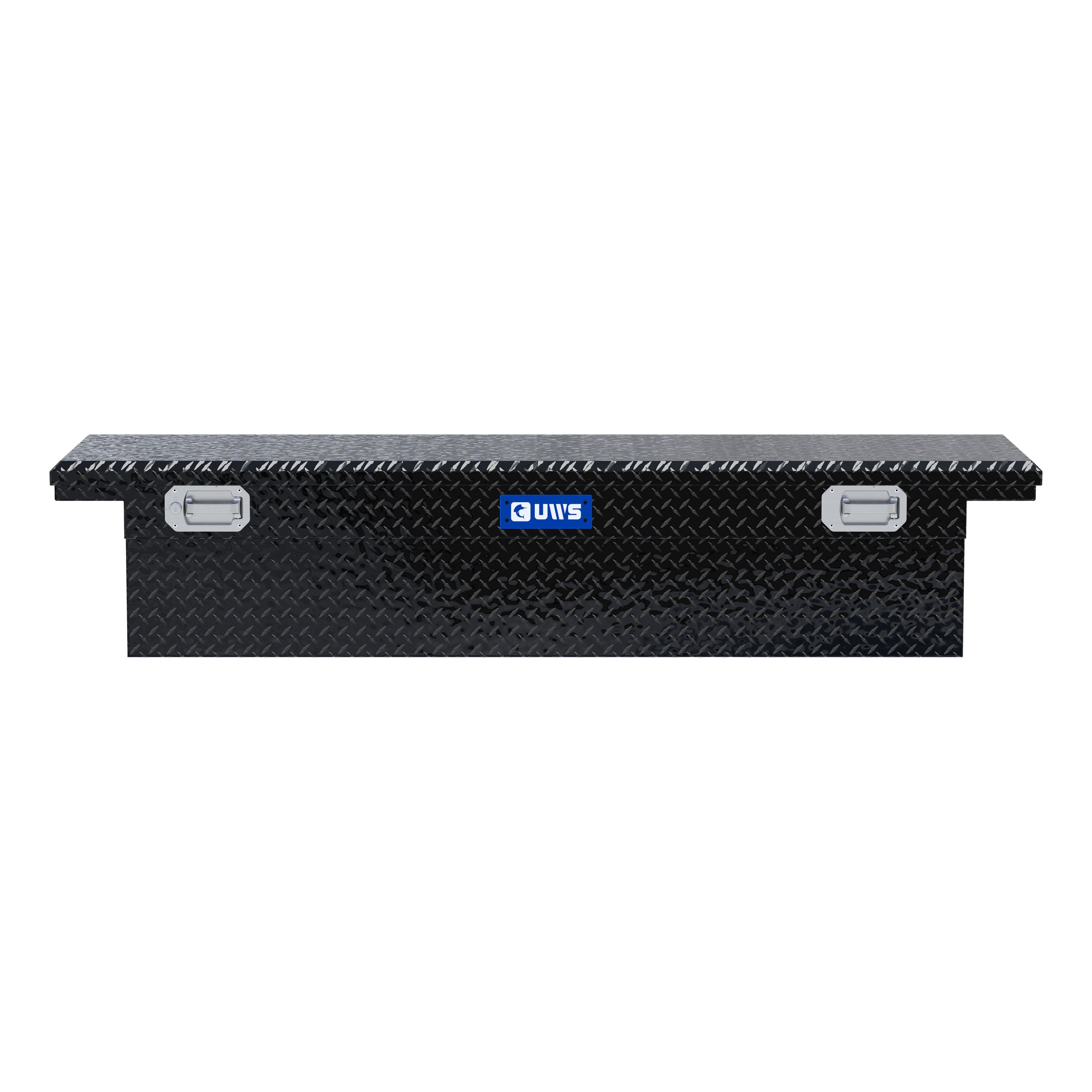 UWS EC10622 Pull Handle 72-Inch Gloss Black Heavy-Wall Aluminum Truck Tool Box with Low Profile, RigidCore Lid